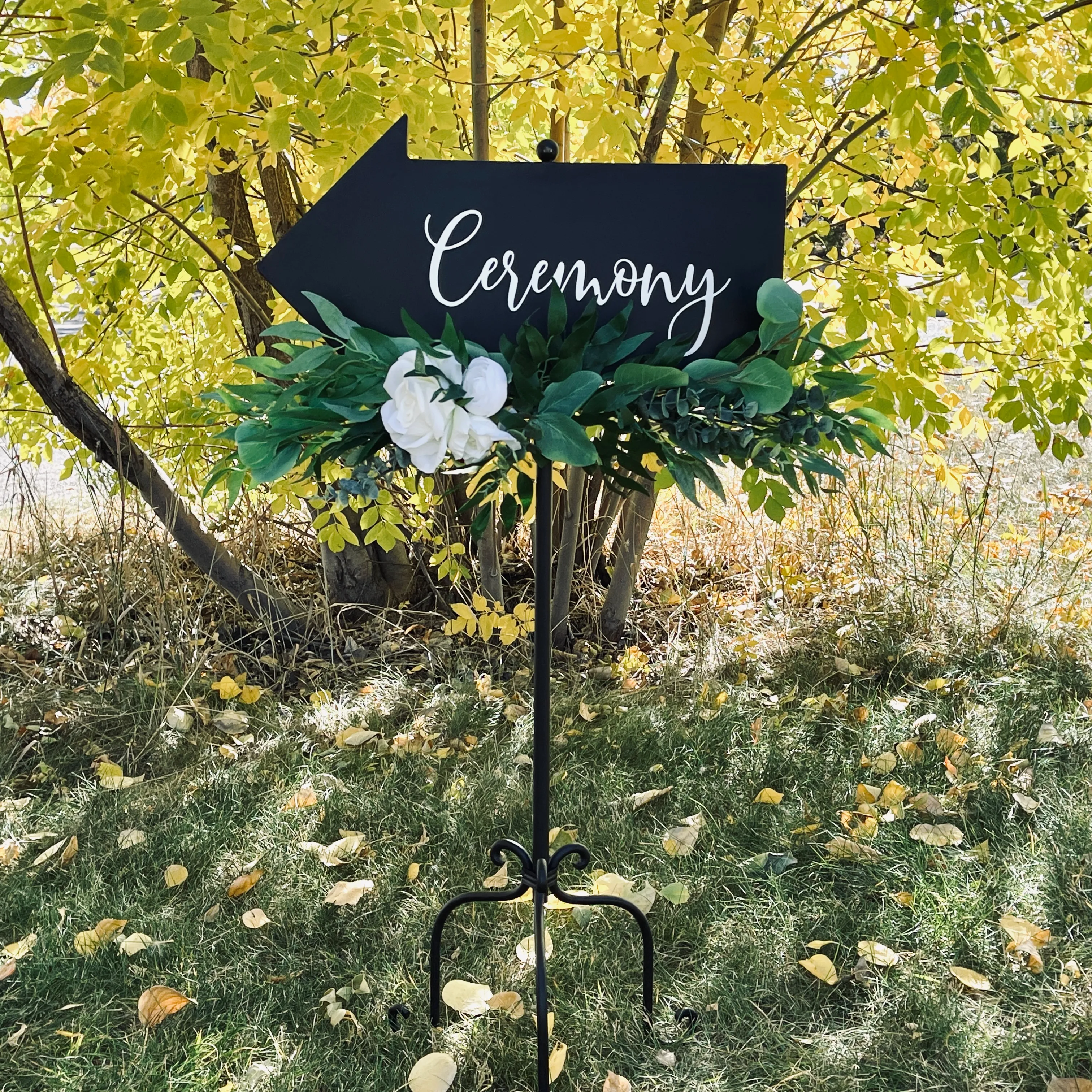 "Ceremony" Arrow Directional Sign