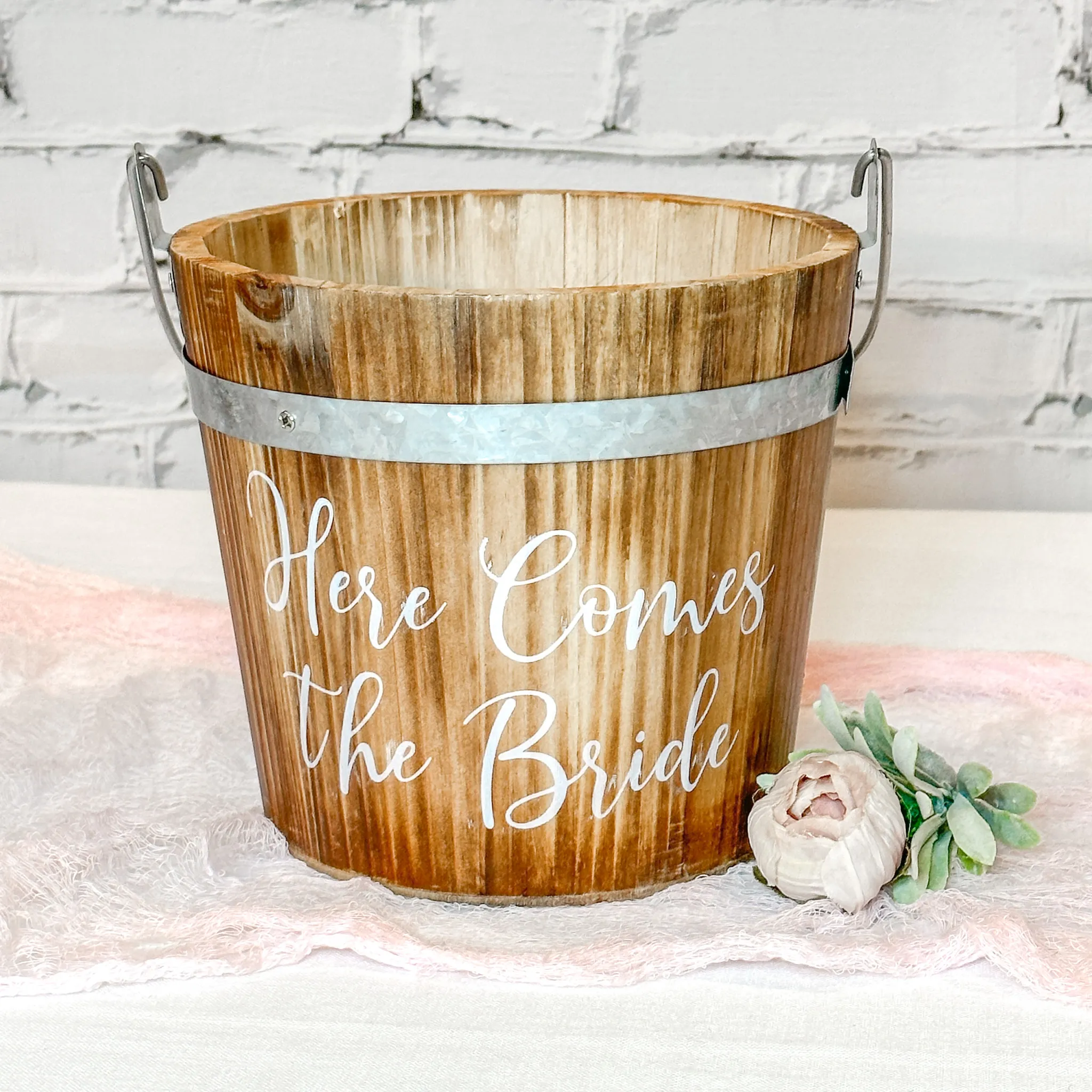 Here Comes The Bride - Wooden Bucket