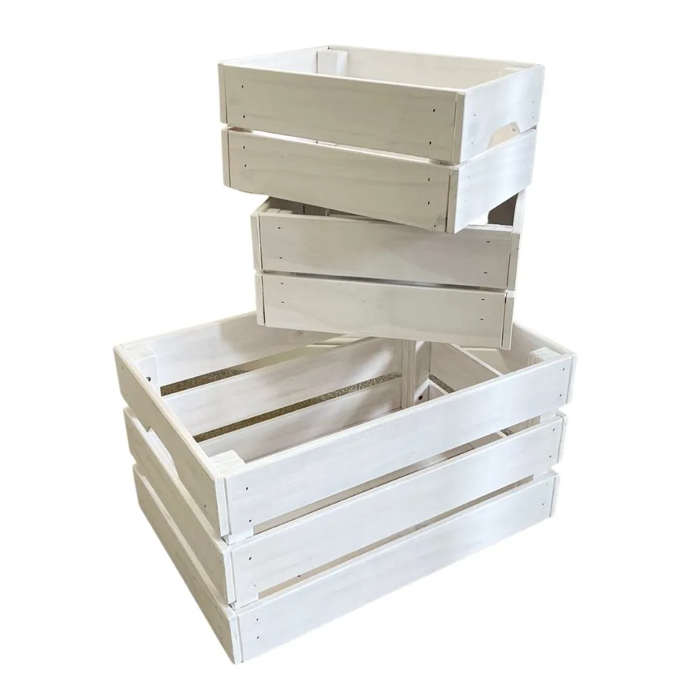 Crate Set Rectangular (White) - 3 Piece