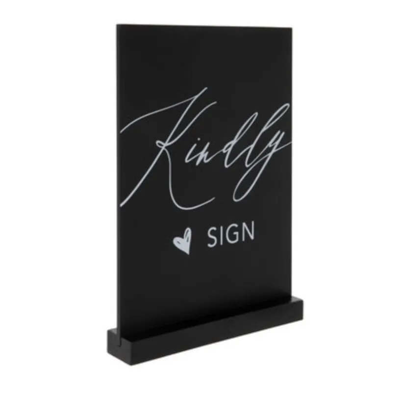 "Kindly Sign" Sign (Brooklyn) -  Black