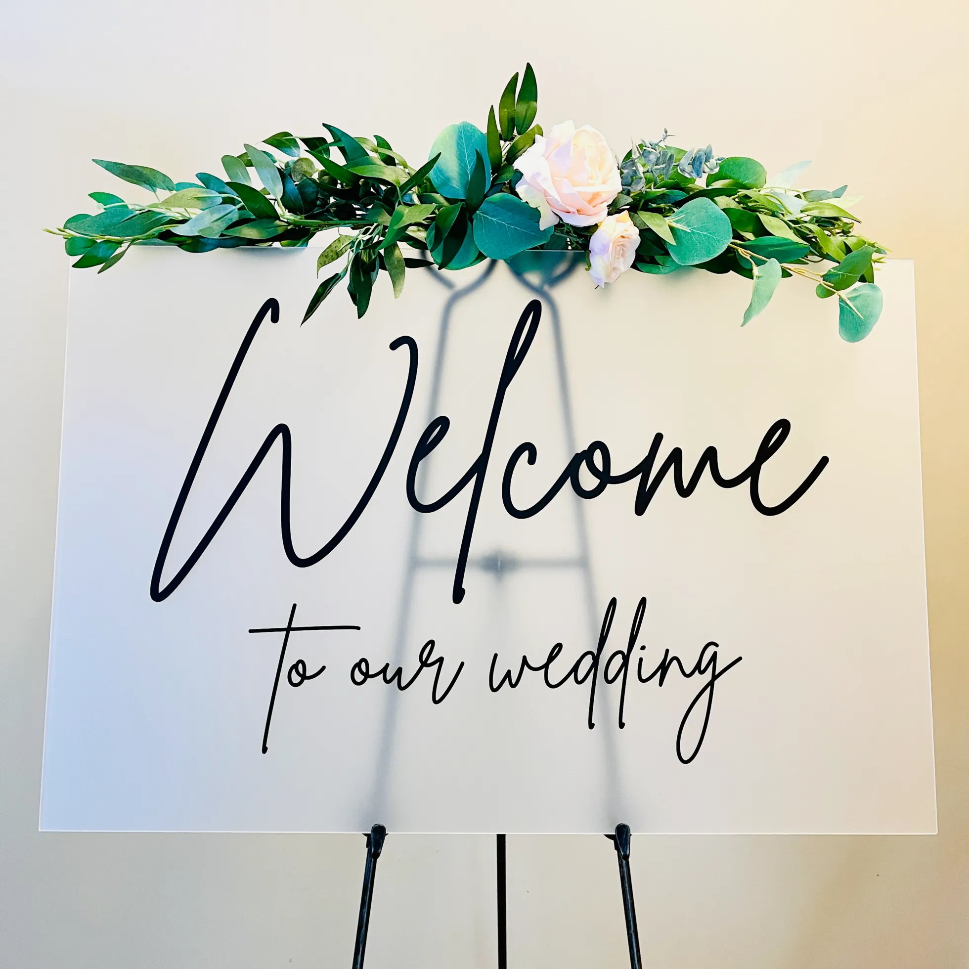 Large Welcome Acrylic Sign (London) - Frosted/Black