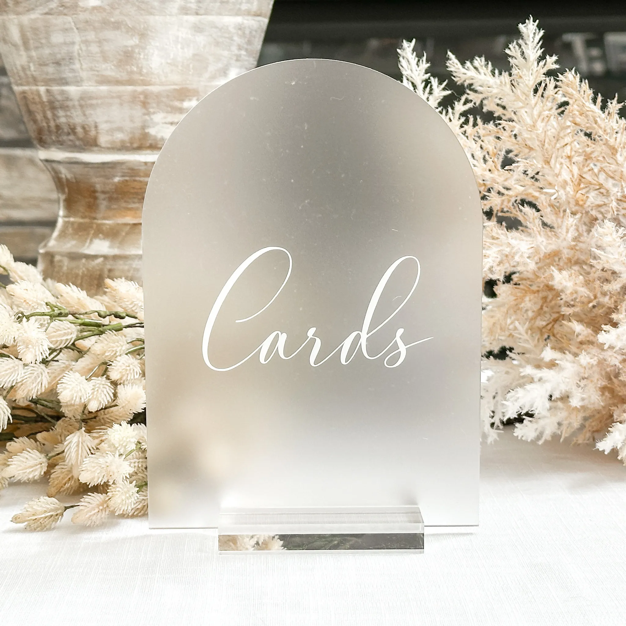 Cards Acrylic Sign (Havana) - Frosted/White
