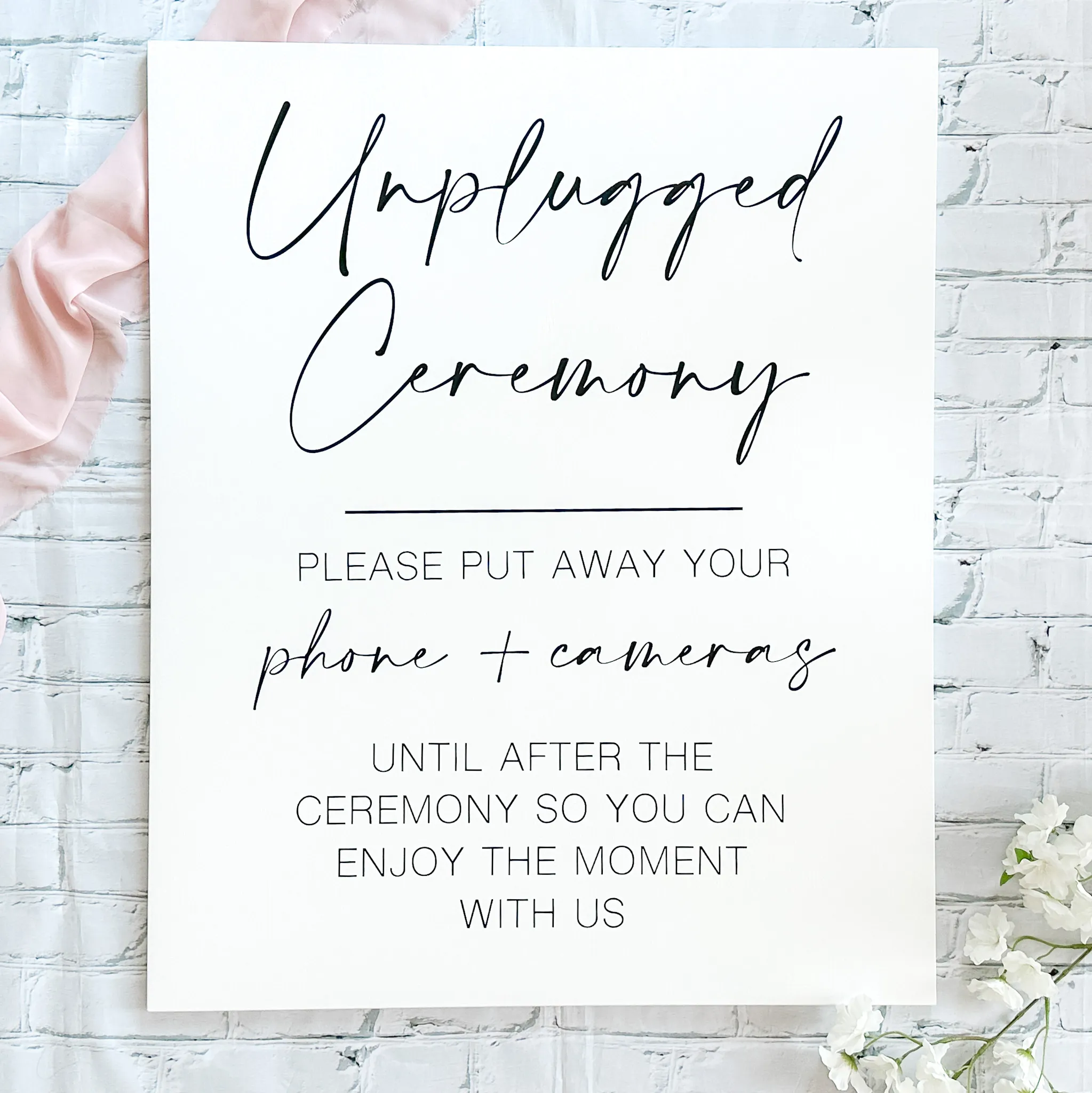 Large Unplugged Sign (Kyoto) - White