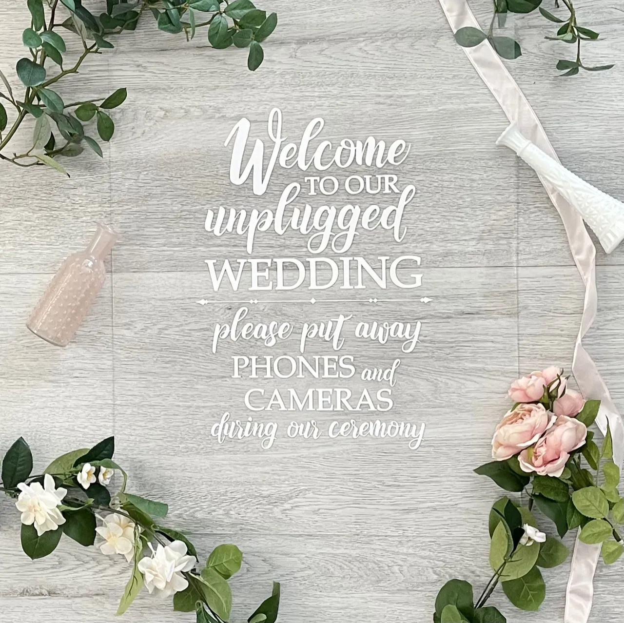 Large "Unplugged" Acrylic Sign