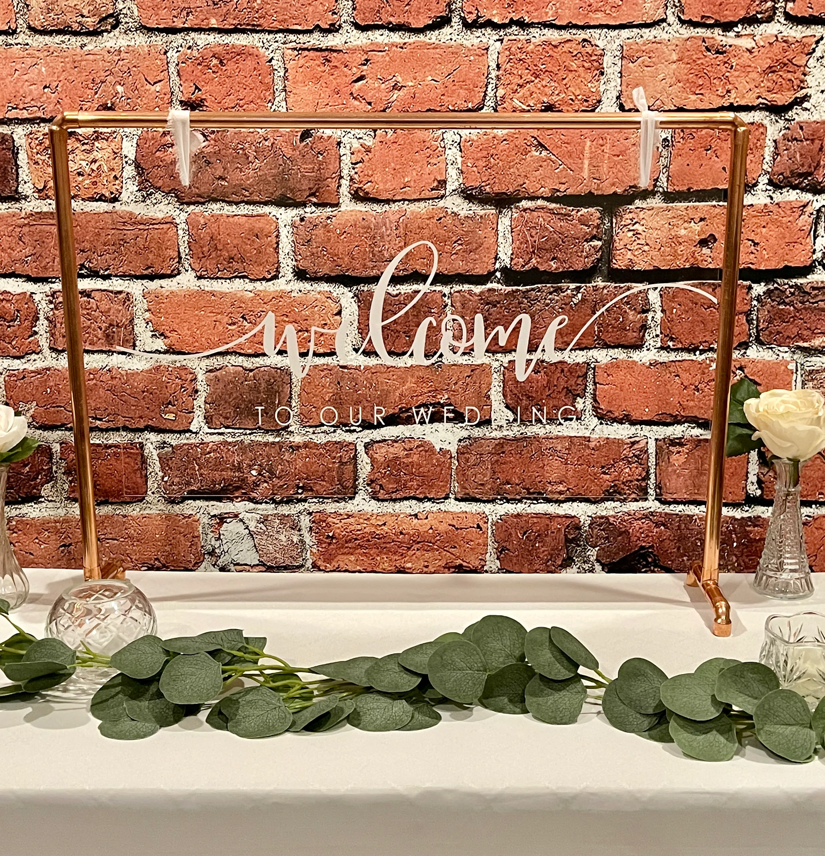 Welcome Copper Sign (Vienna) - Clear/White