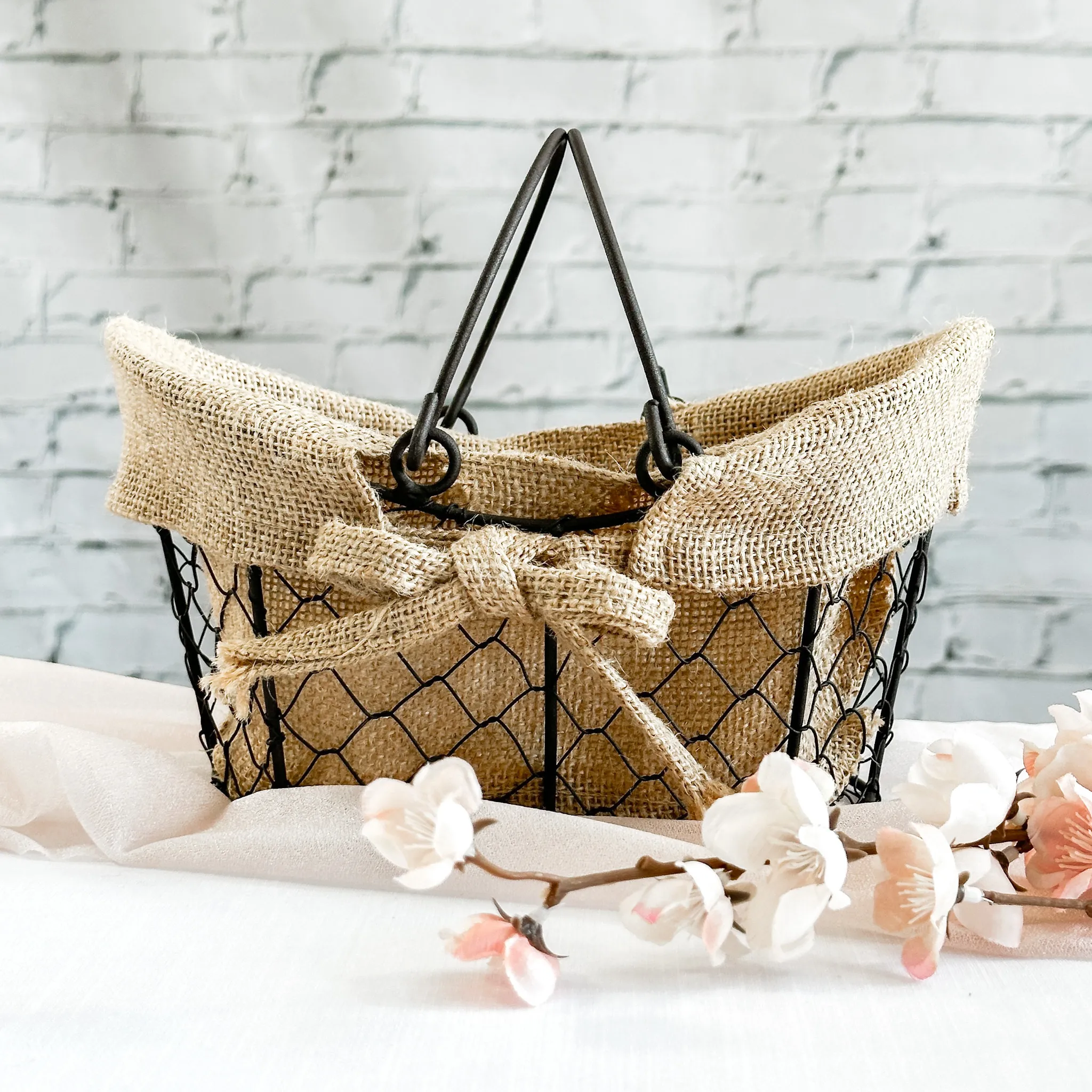 Rustic Burlap Basket