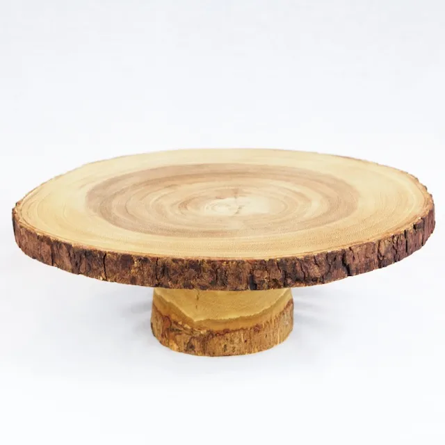 Cake Stand (14") - Raw Wood 