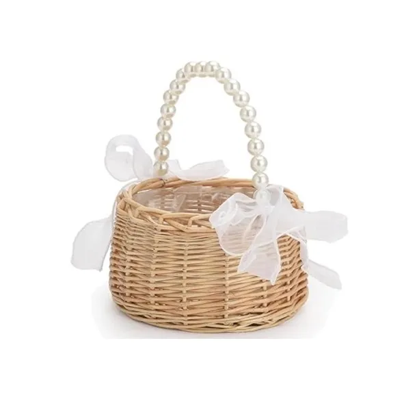 Flower Girl Basket - Pearl Handle