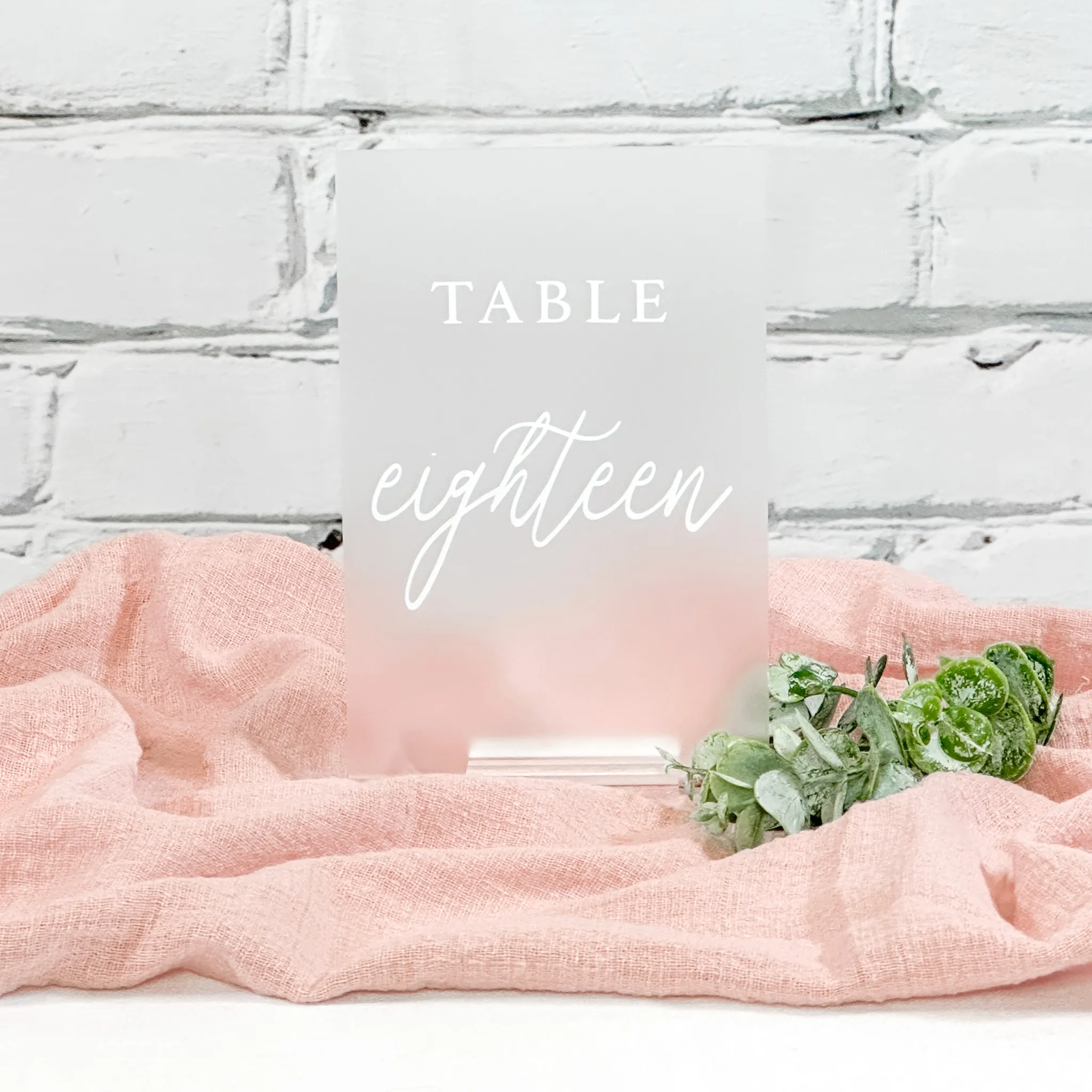 Acrylic Table Numbers (Milan) - Frosted/White