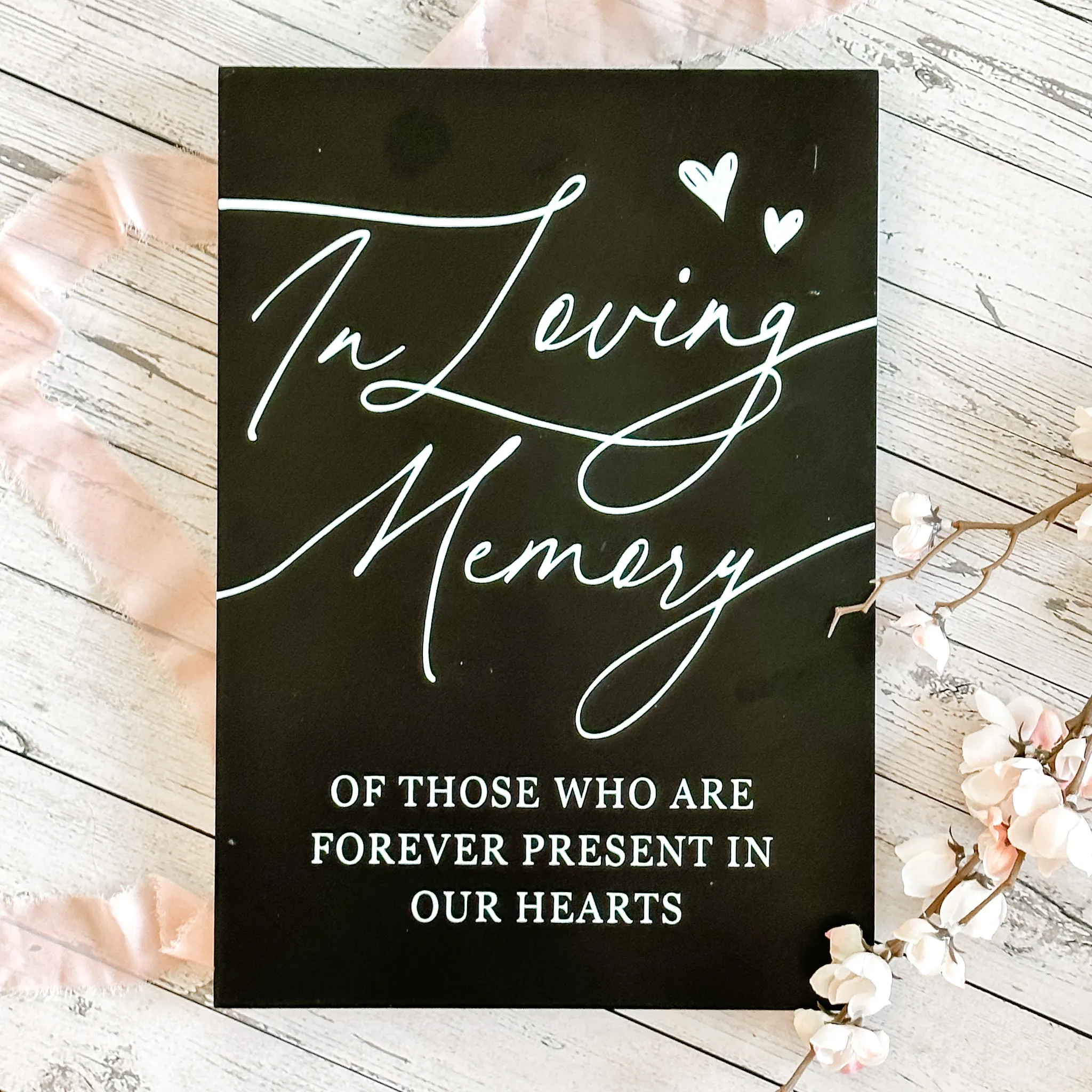 In Loving Memory Sign (Brookyln) - Black