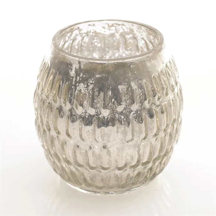 Mercury Votives Large Silver Round  - Set of 6