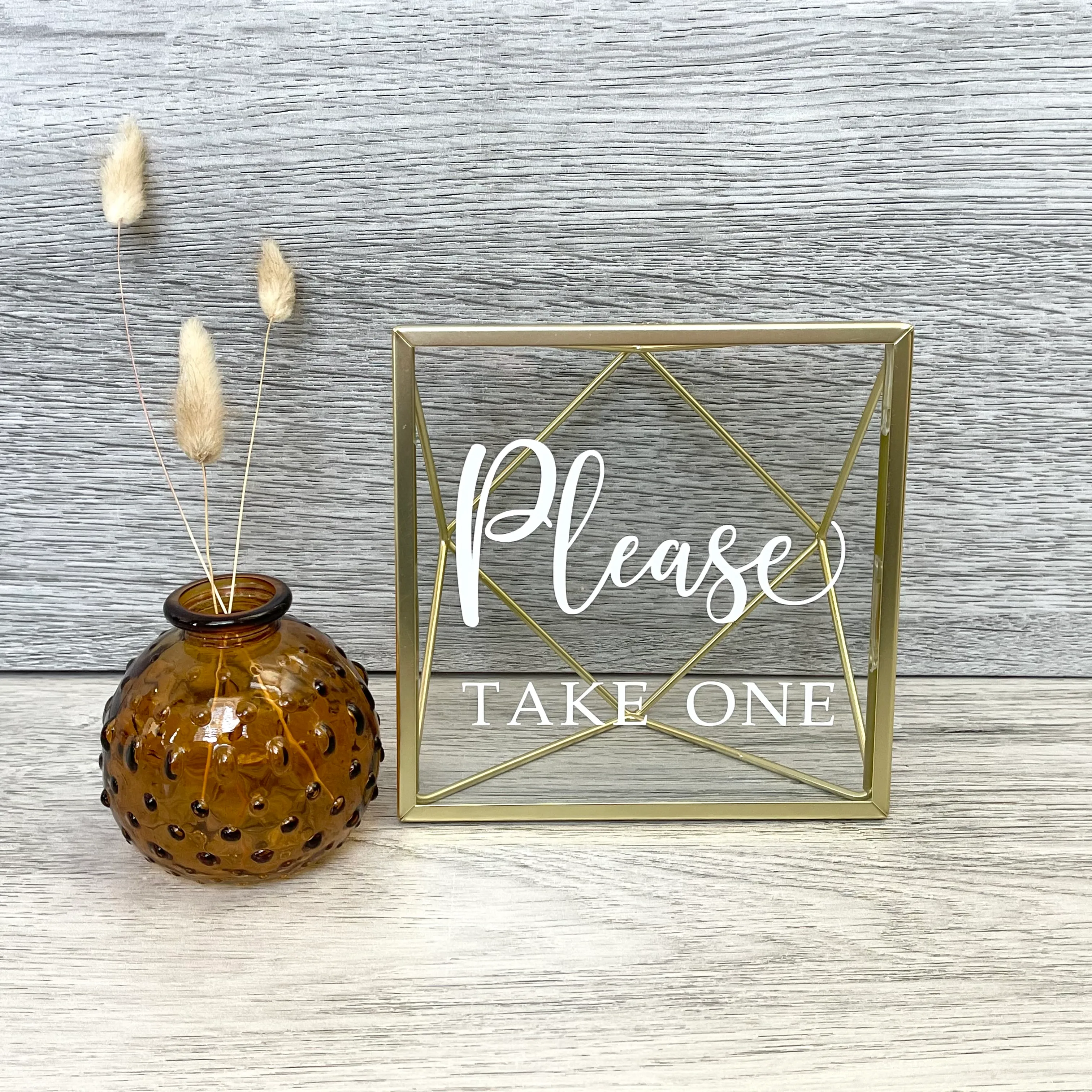 Please Take One Geo Sign (Paris) - Gold