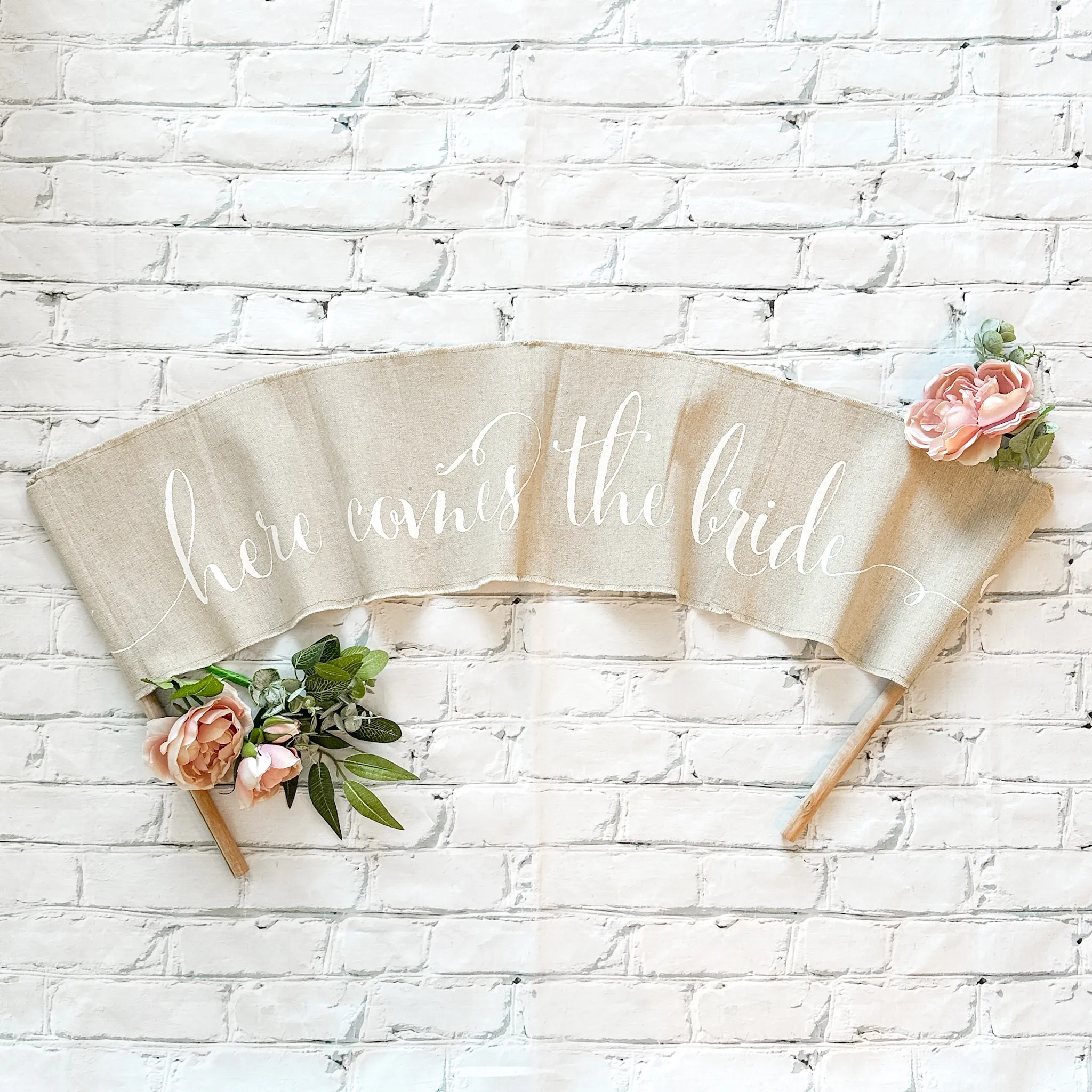 Here Comes The Bride - 2 Handle Banner