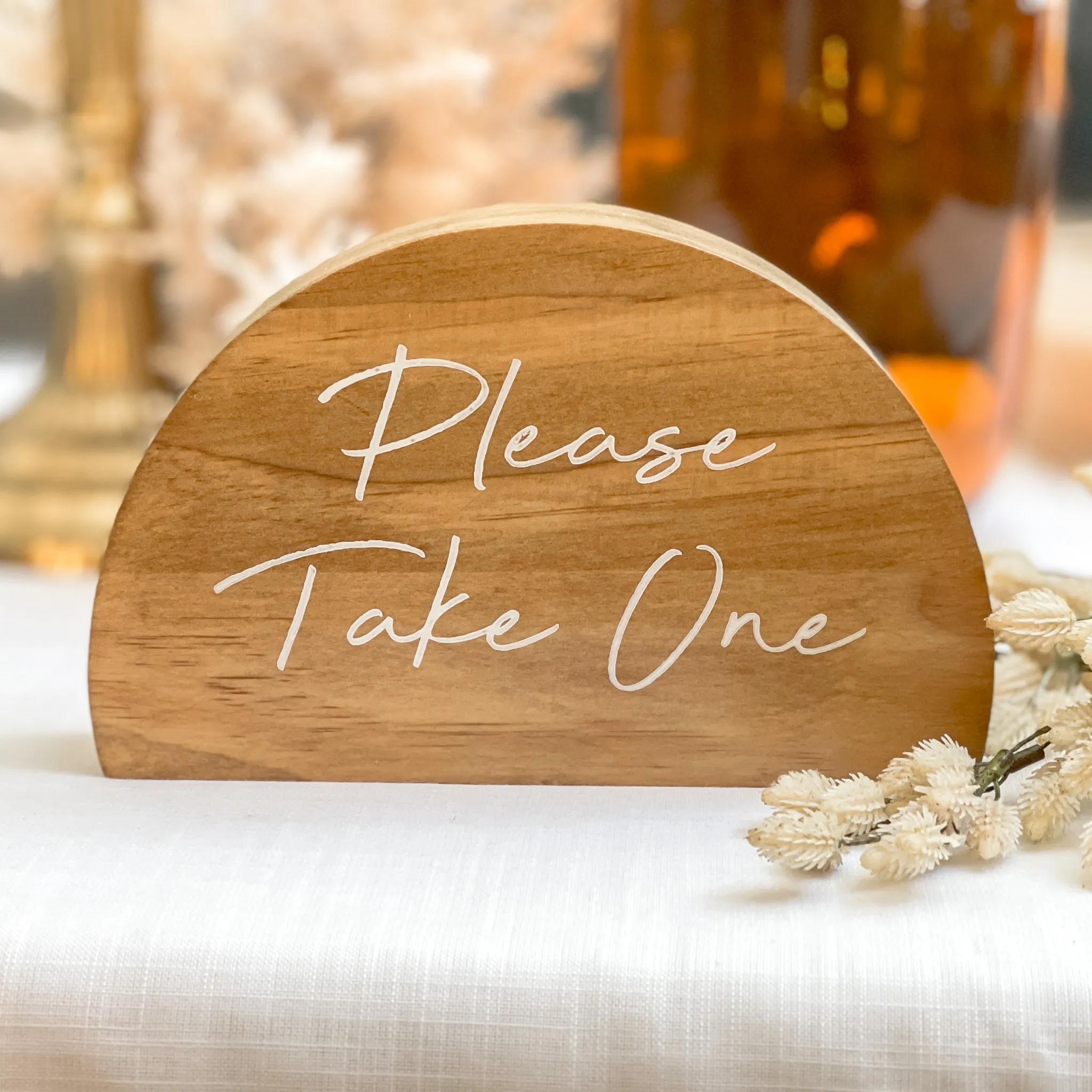 Please Take One Wood Arch (Napa) - Light