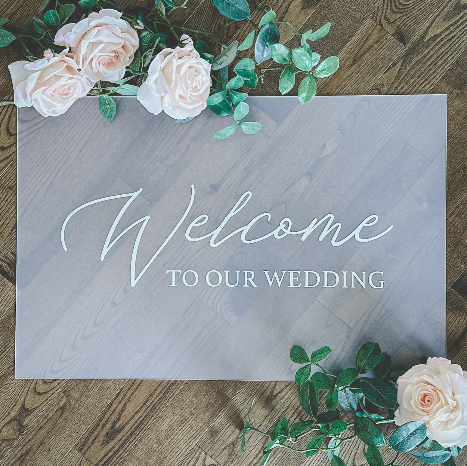 Welcome Acrylic Sign (Milan) - Frosted/White