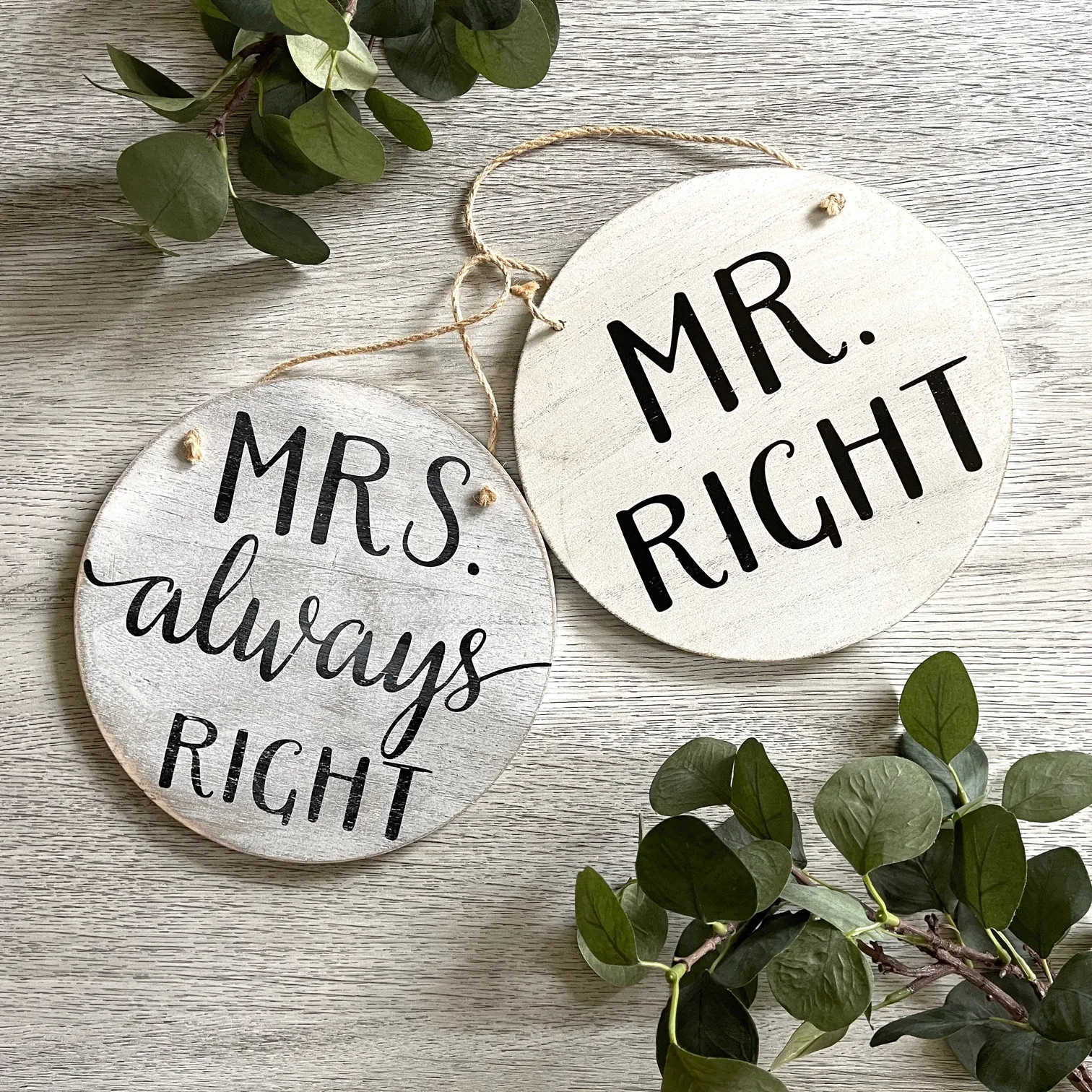 Mr & Mrs "Right" - Chair Signs