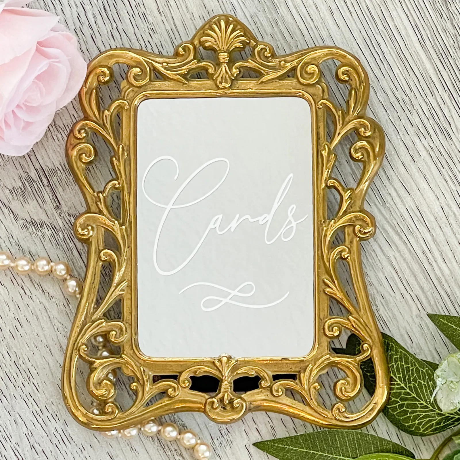 Cards Sign - Gold Mirror