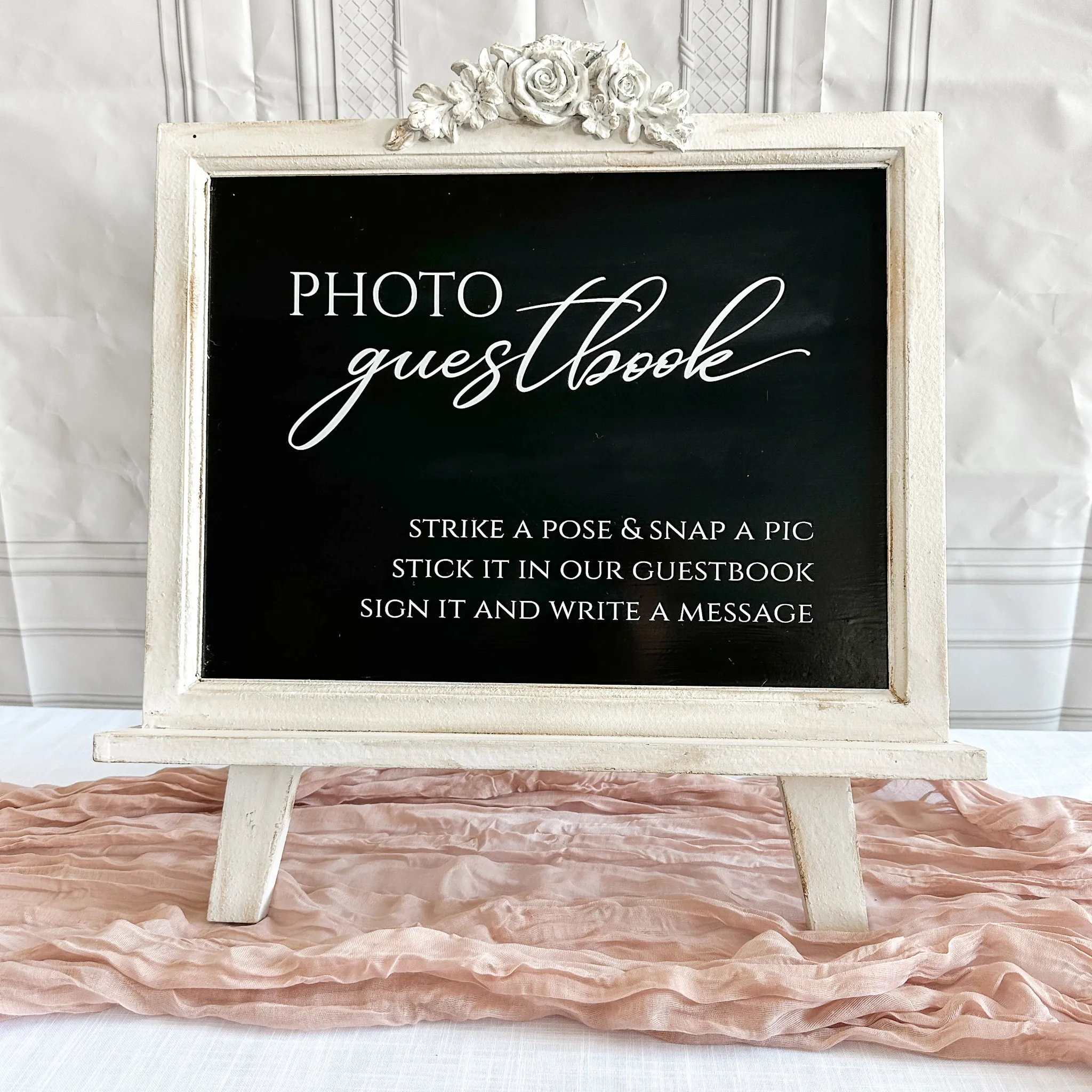 Photo Guestbook Sign - Vintage Chalkboard