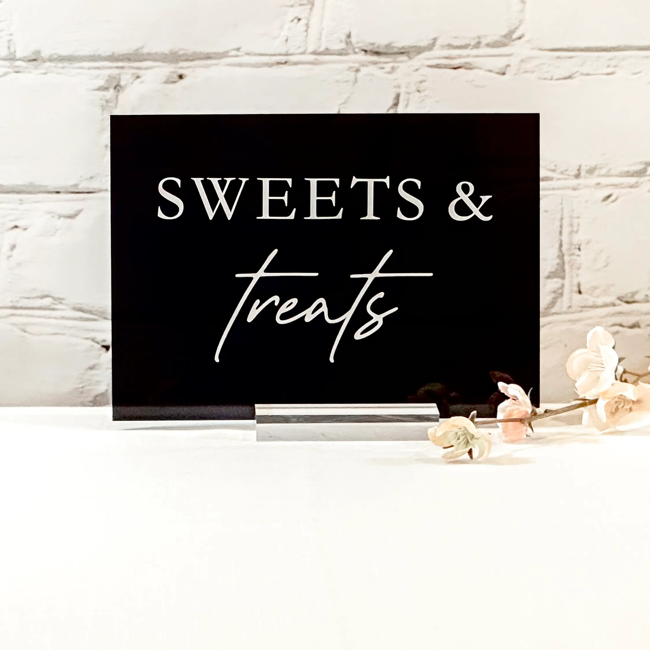 Sweets & Treats Acrylic Sign (Rome) - Black/White