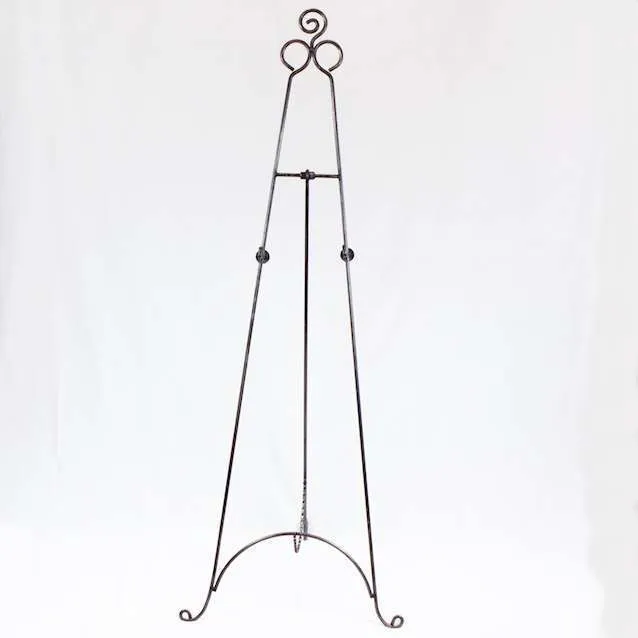 Rose Floor Easel - Black Wrought Iron (58")