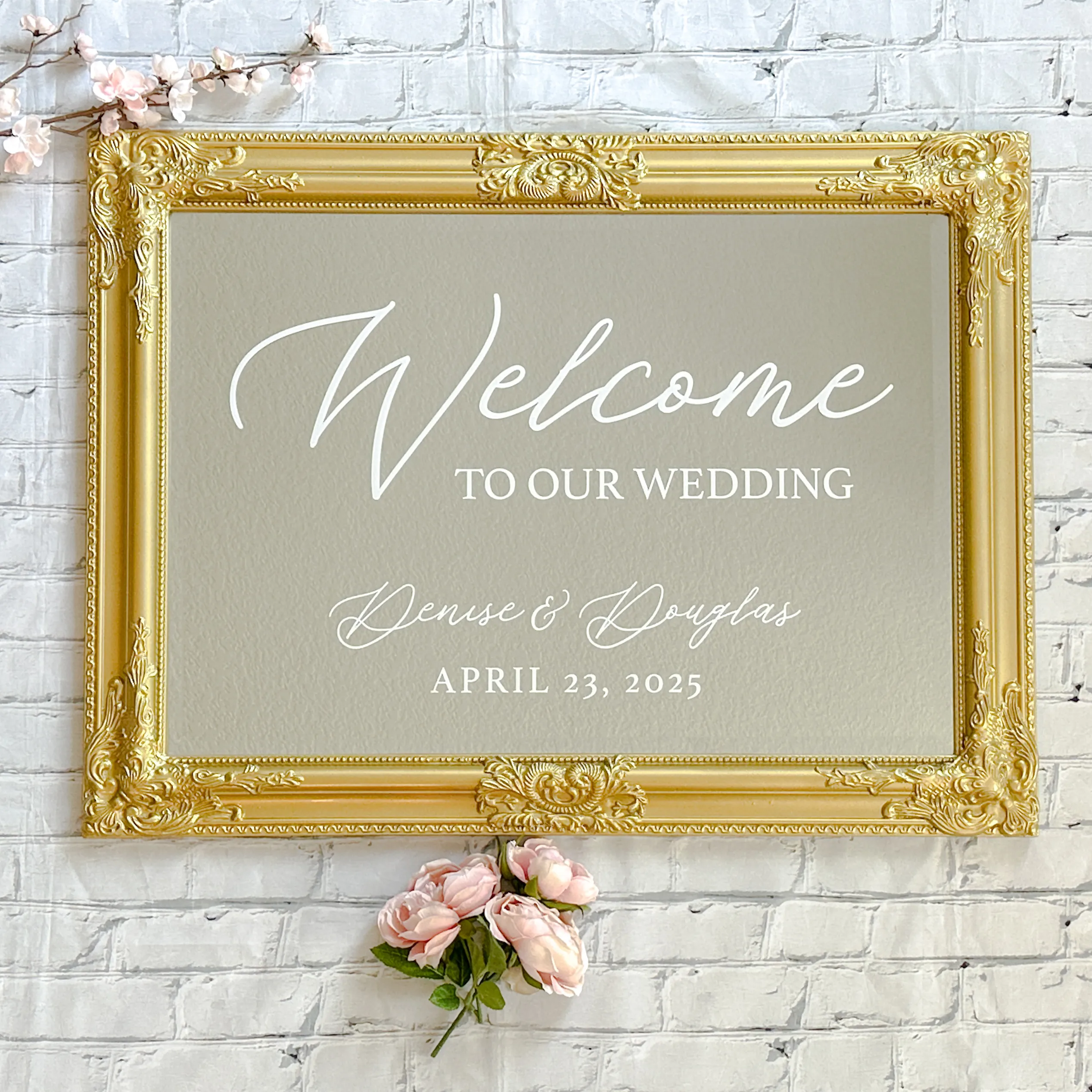 Custom Welcome - Gold Mirror Sign