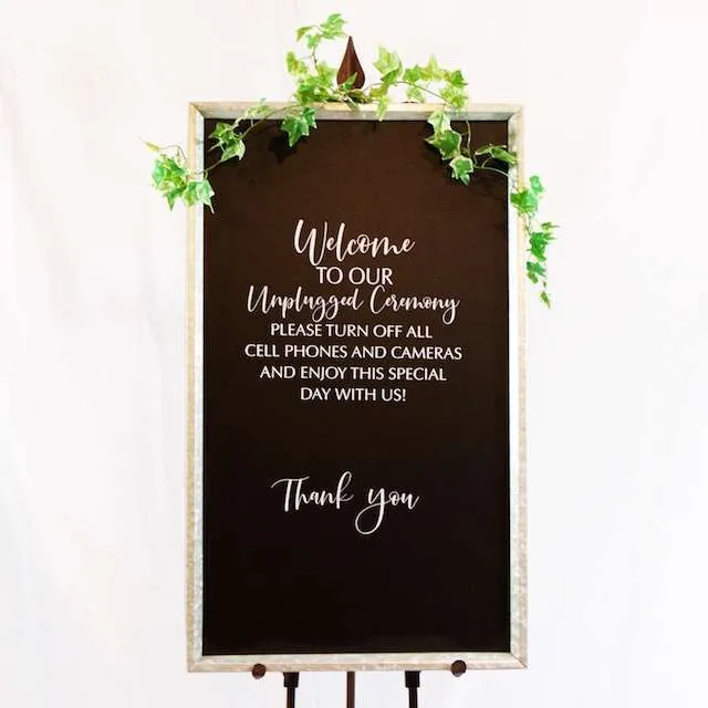 Large "Unplugged" Galvanized Metal Sign