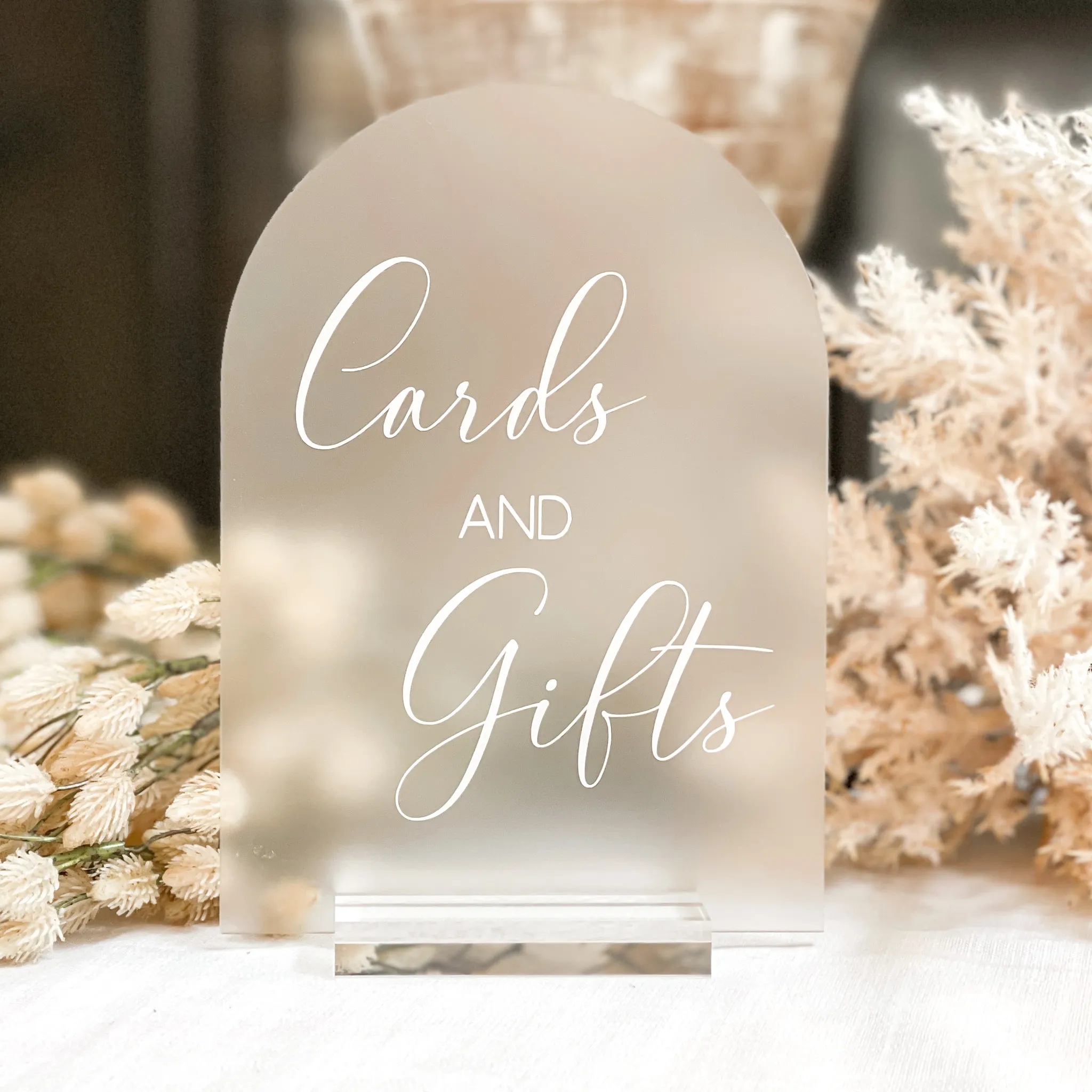 Cards & Gifts Acrylic Sign (Havana)- Frosted/White