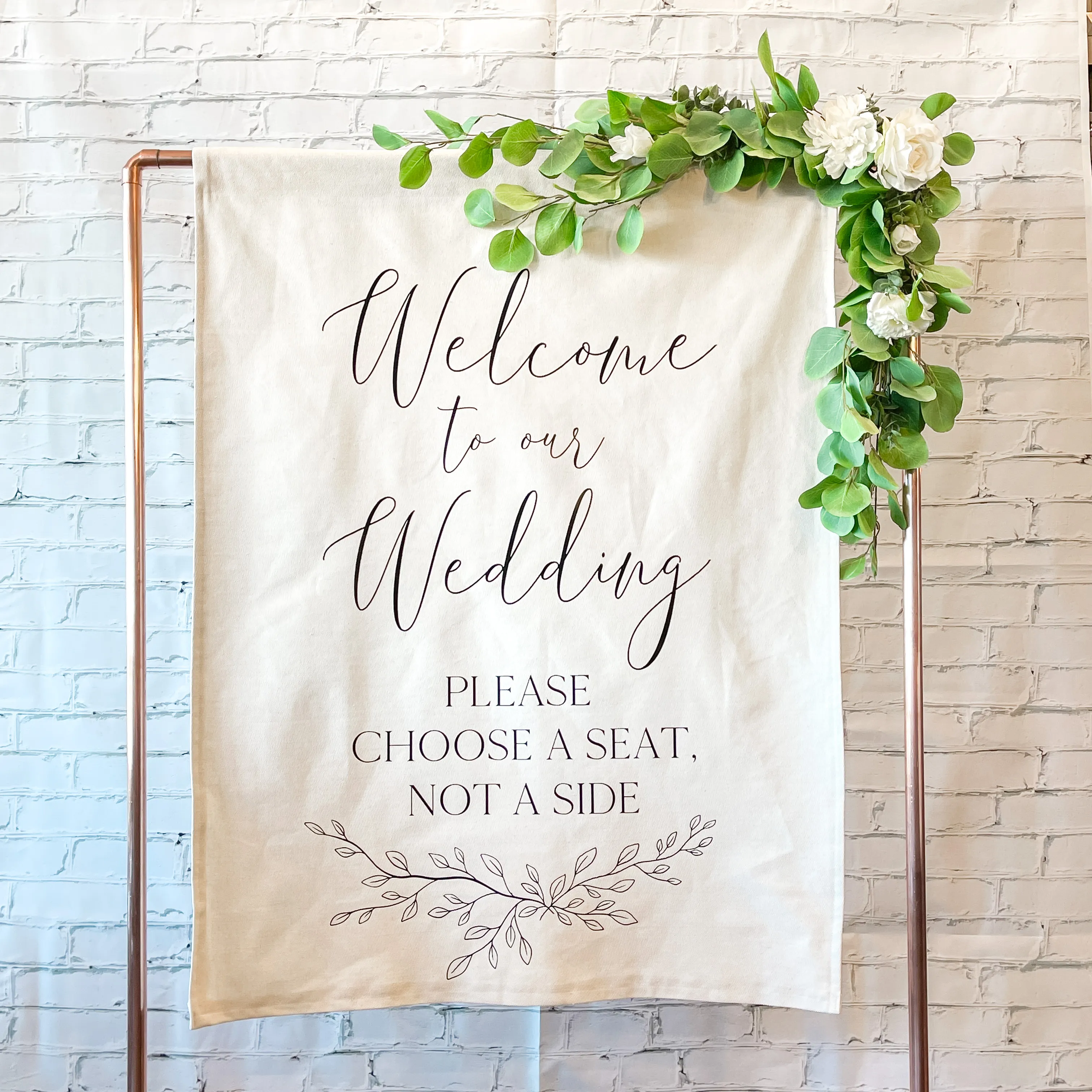 "Welcome To Our Wedding" Canvas Sign