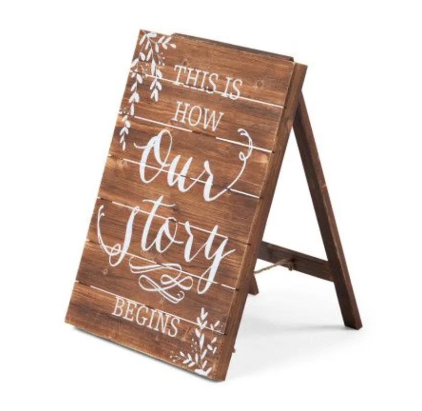 This Is How Our Story Begins - Standing Wood Sign