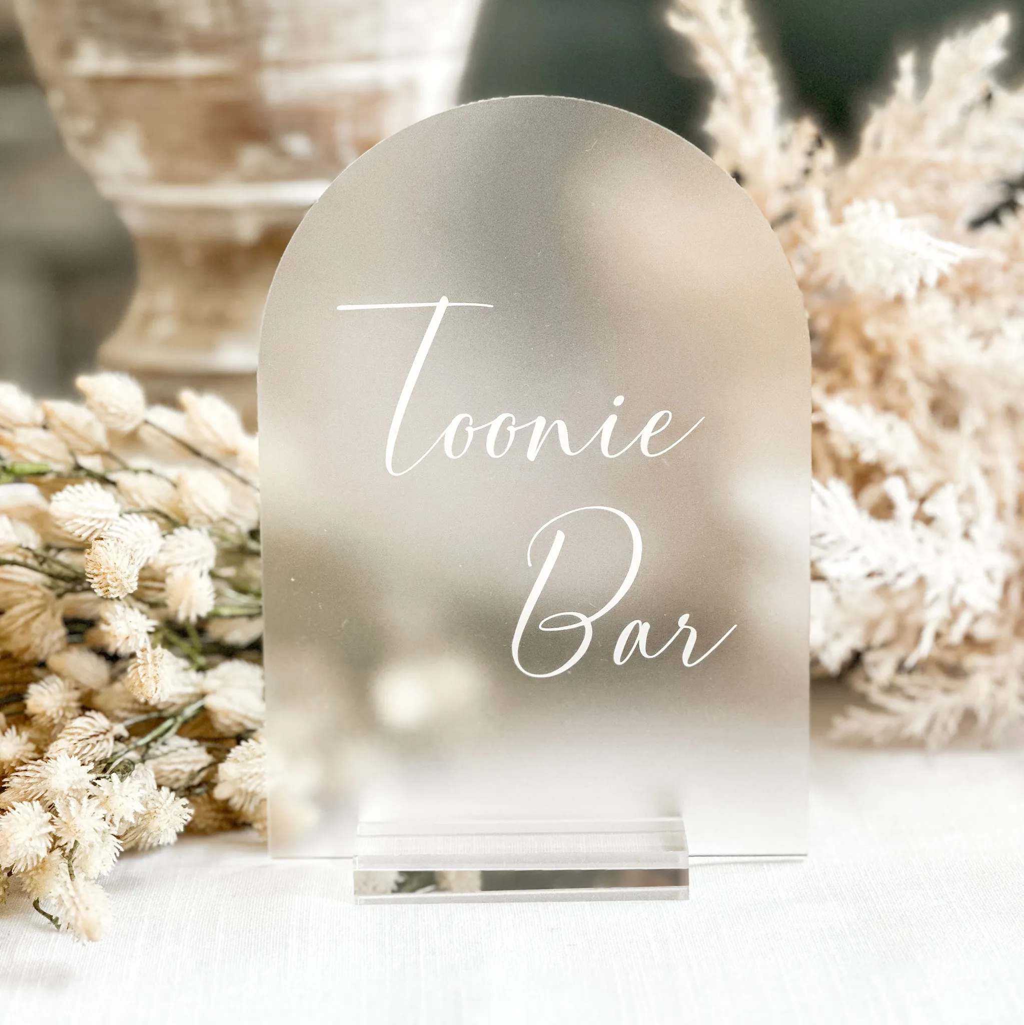 Toonie Bar Acrylic Sign (Havana)- Frosted/White