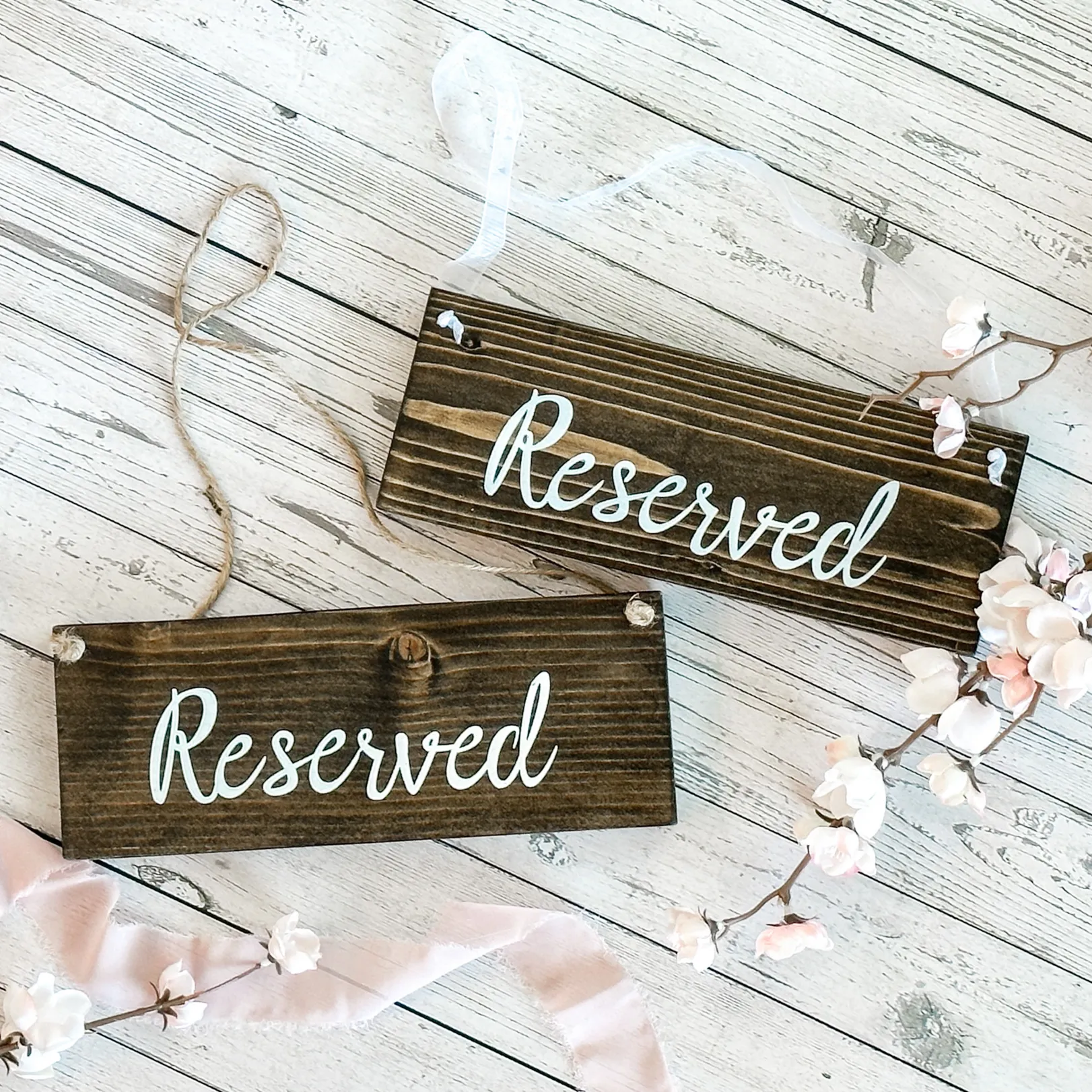 Reserved Wood Hanging Sign (Geneva) - Dark