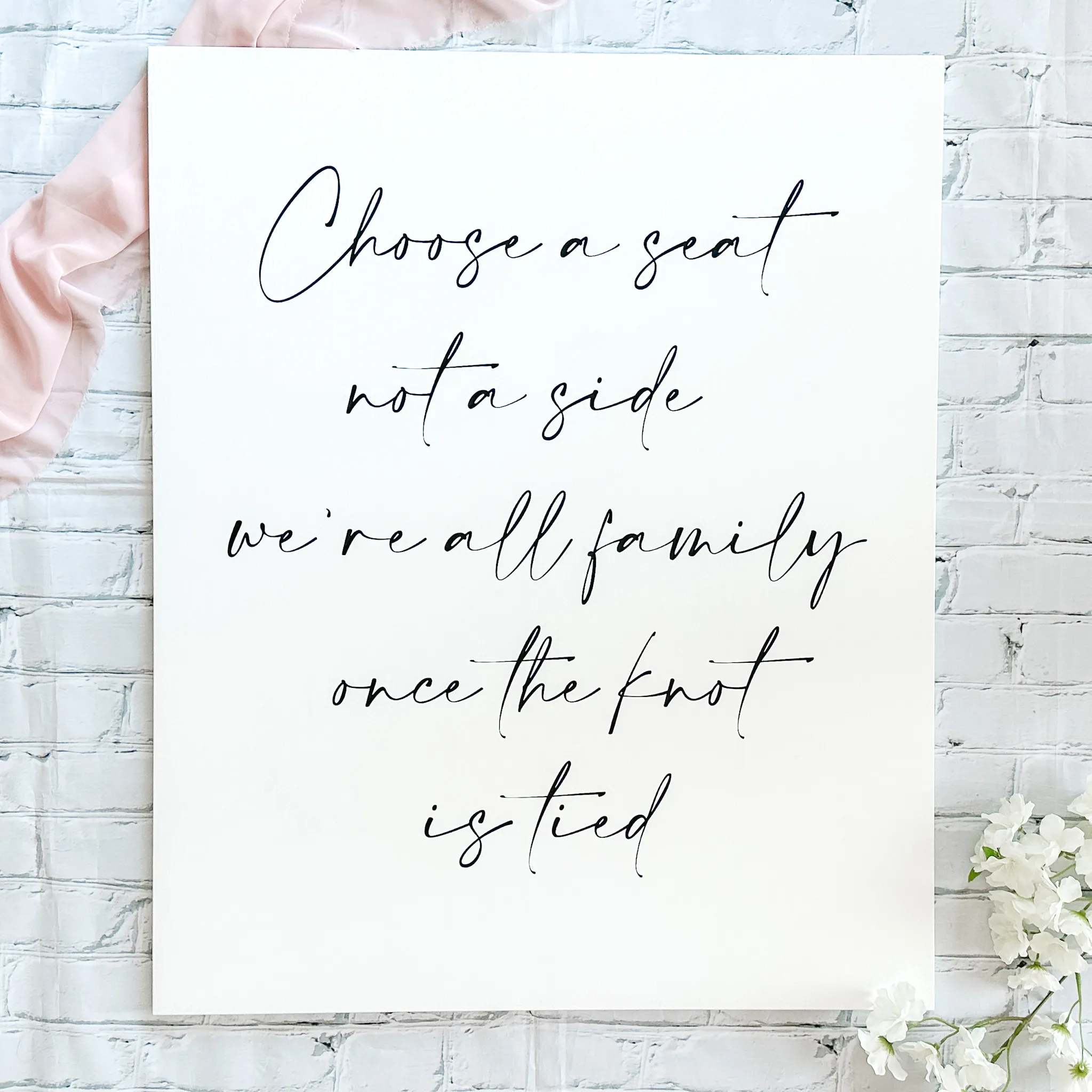 Large "Choose A Seat" Sign (Kyoto) - White