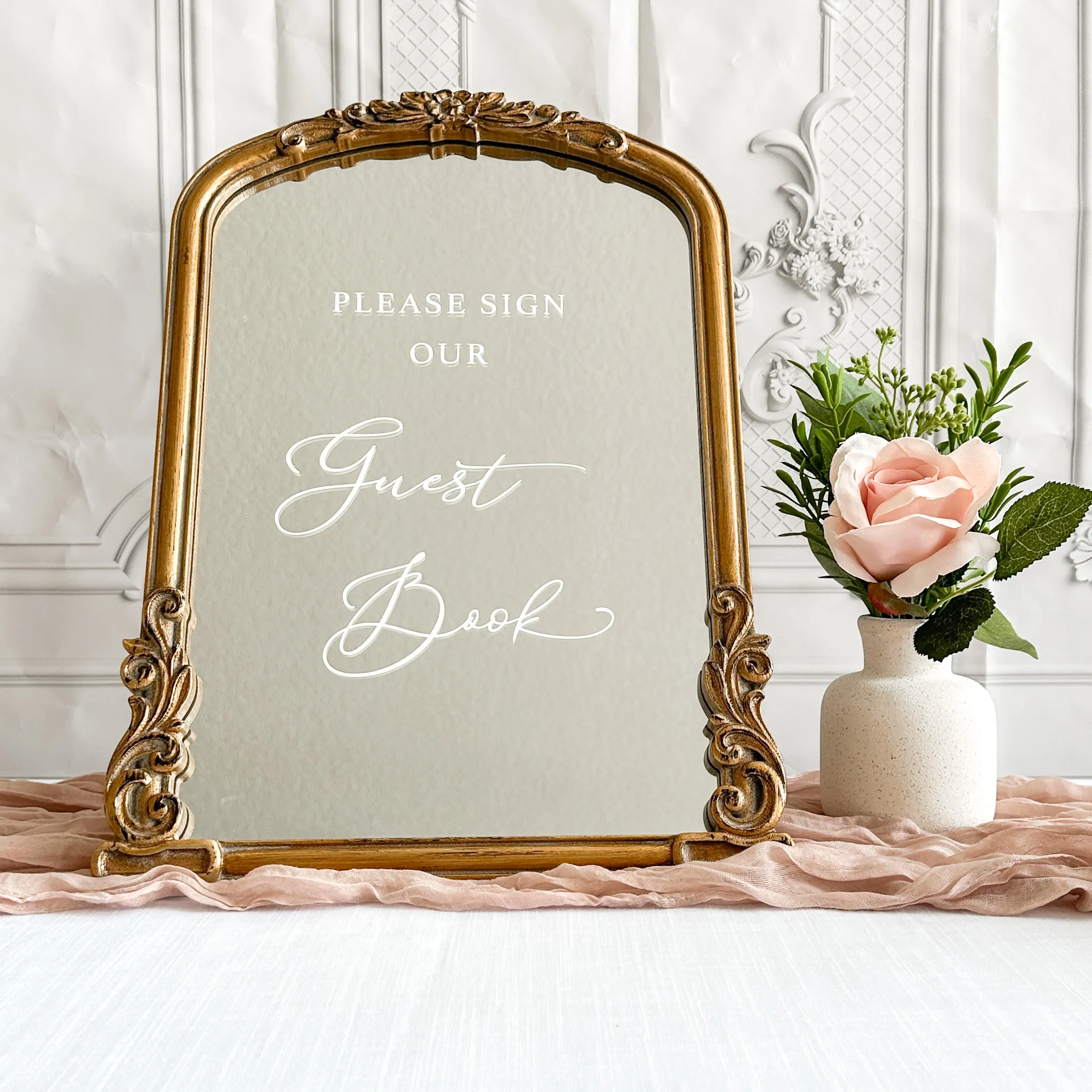 Guest Book Sign (Venice) - Gold Mirror