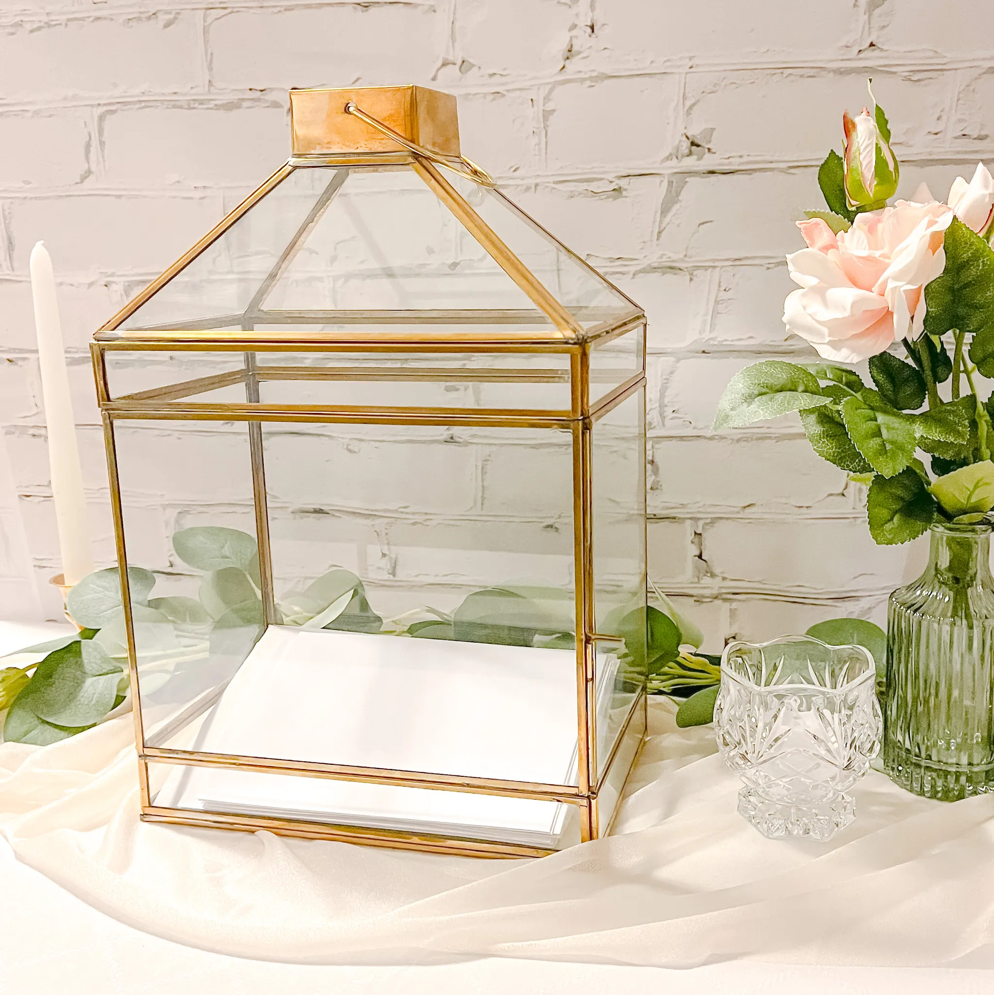 Gold & Glass Lantern Card Box