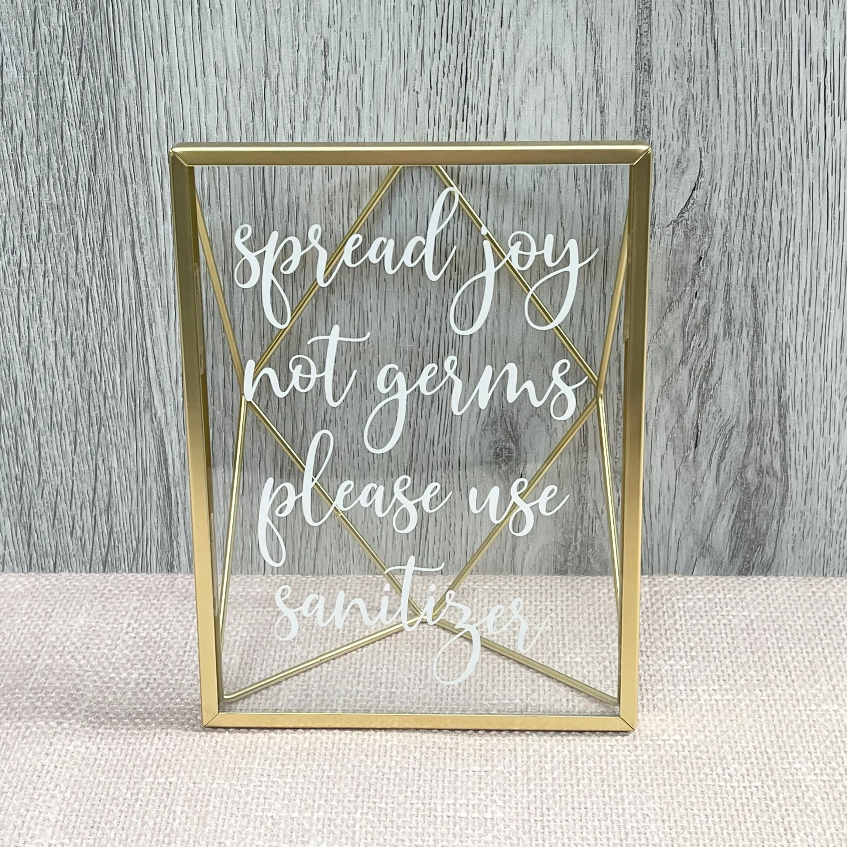 Spread Joy Not Germs Geo Sign (Paris) - Gold