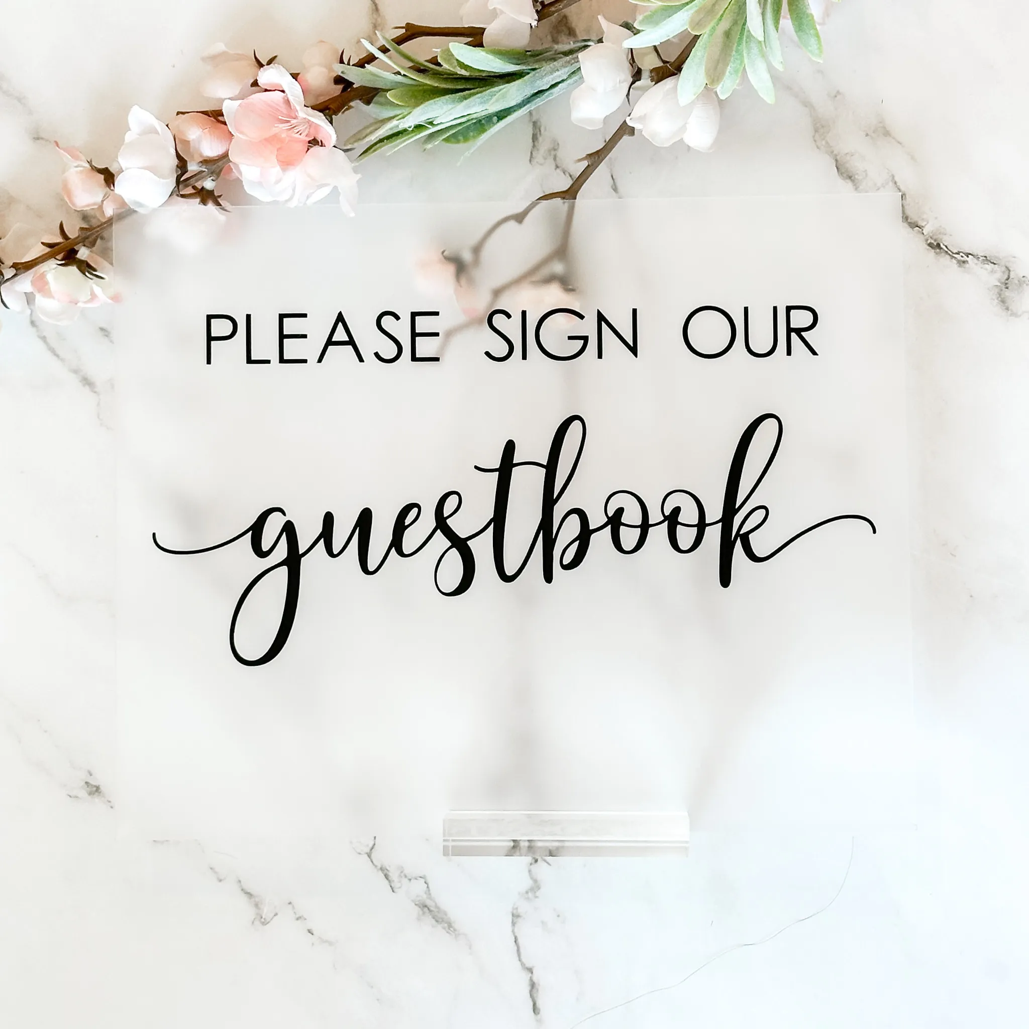 Guestbook Acrylic Sign (Dublin) - Frosted/Black