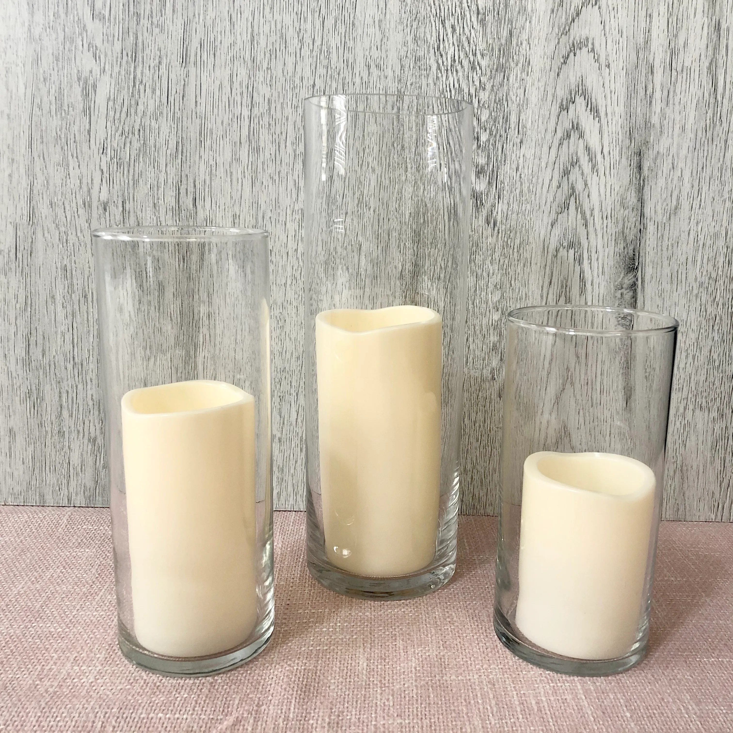 Cylinder & LED Candle Trio