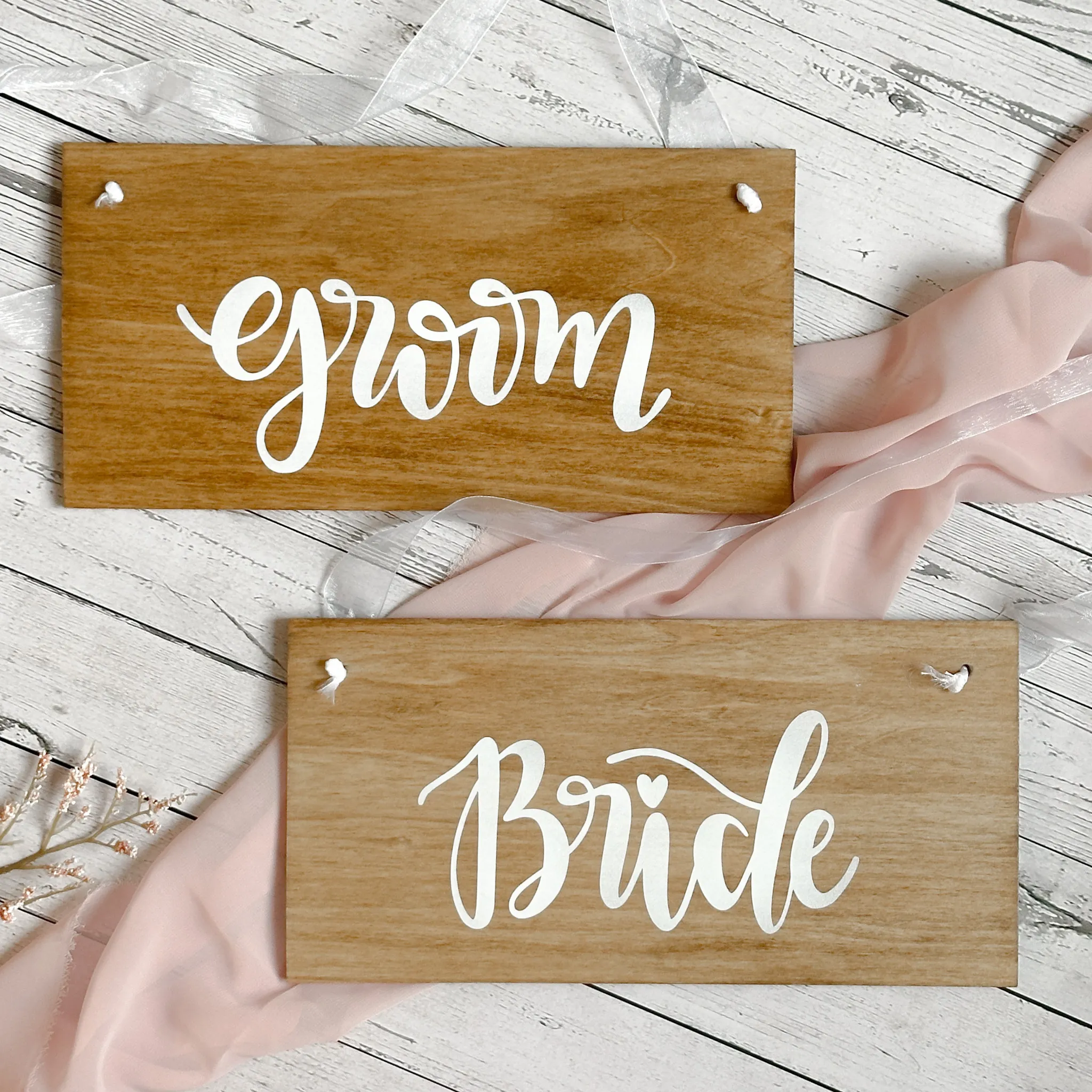 Bride & Groom Chair Signs (Napa) - Light