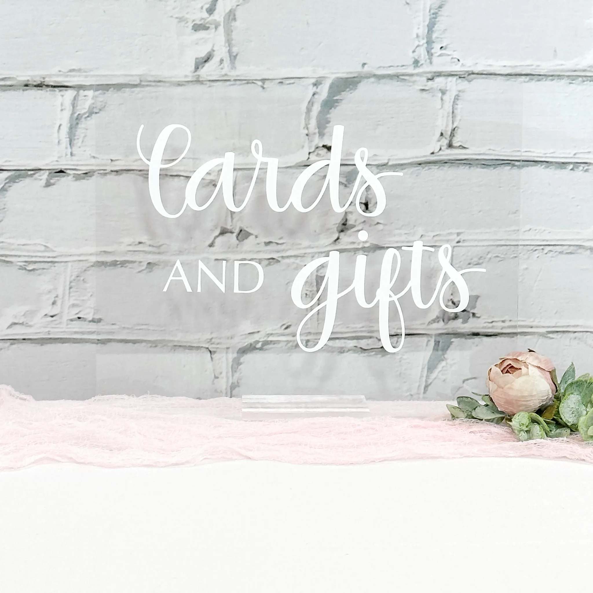 Cards & Gifts Acrylic Sign (Capri) - Clear/White