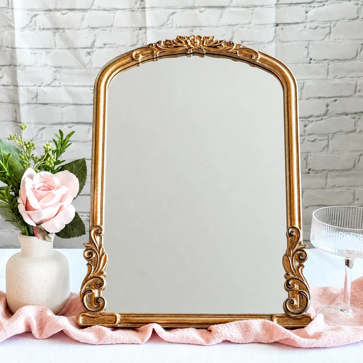 Gold Table Top Mirror (Venice)