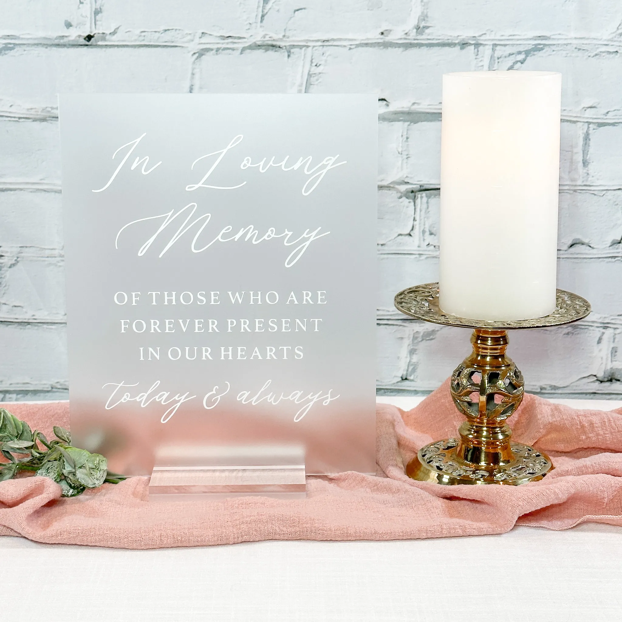 Memorial Sign & Candle Set