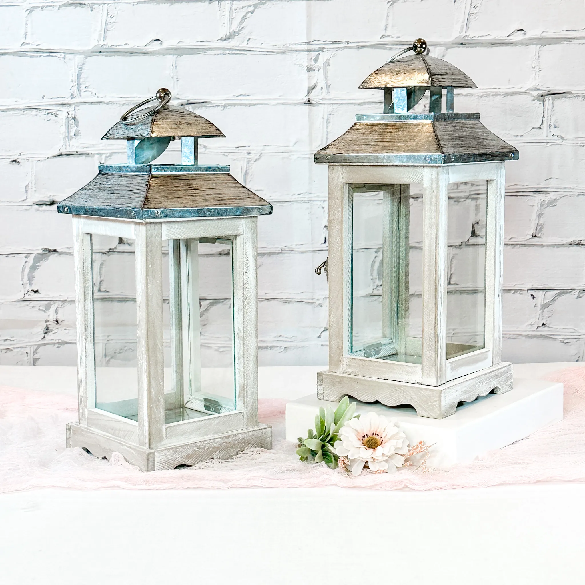 Lanterns - White and Metal