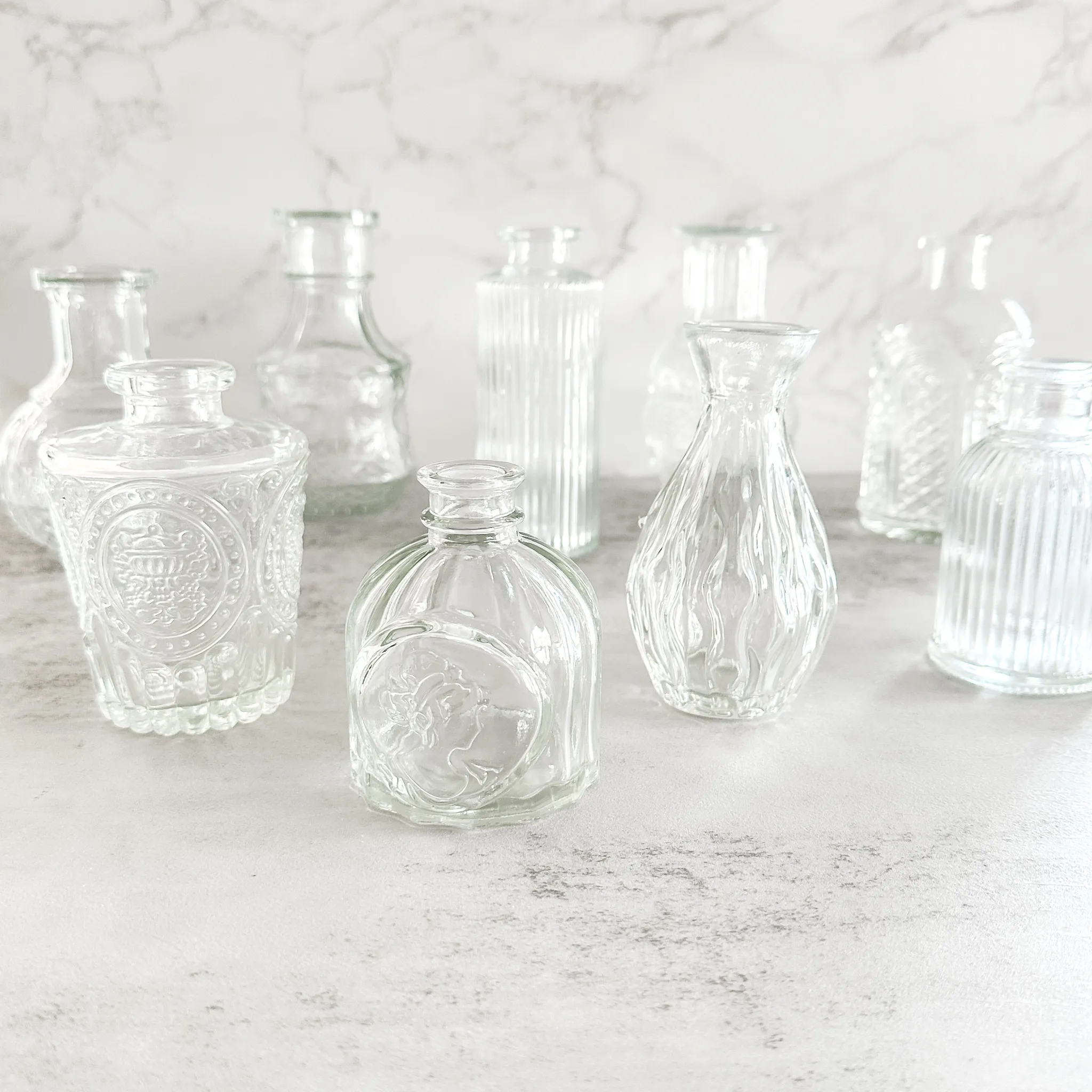 Mixed Vintage Bud Vase - Clear