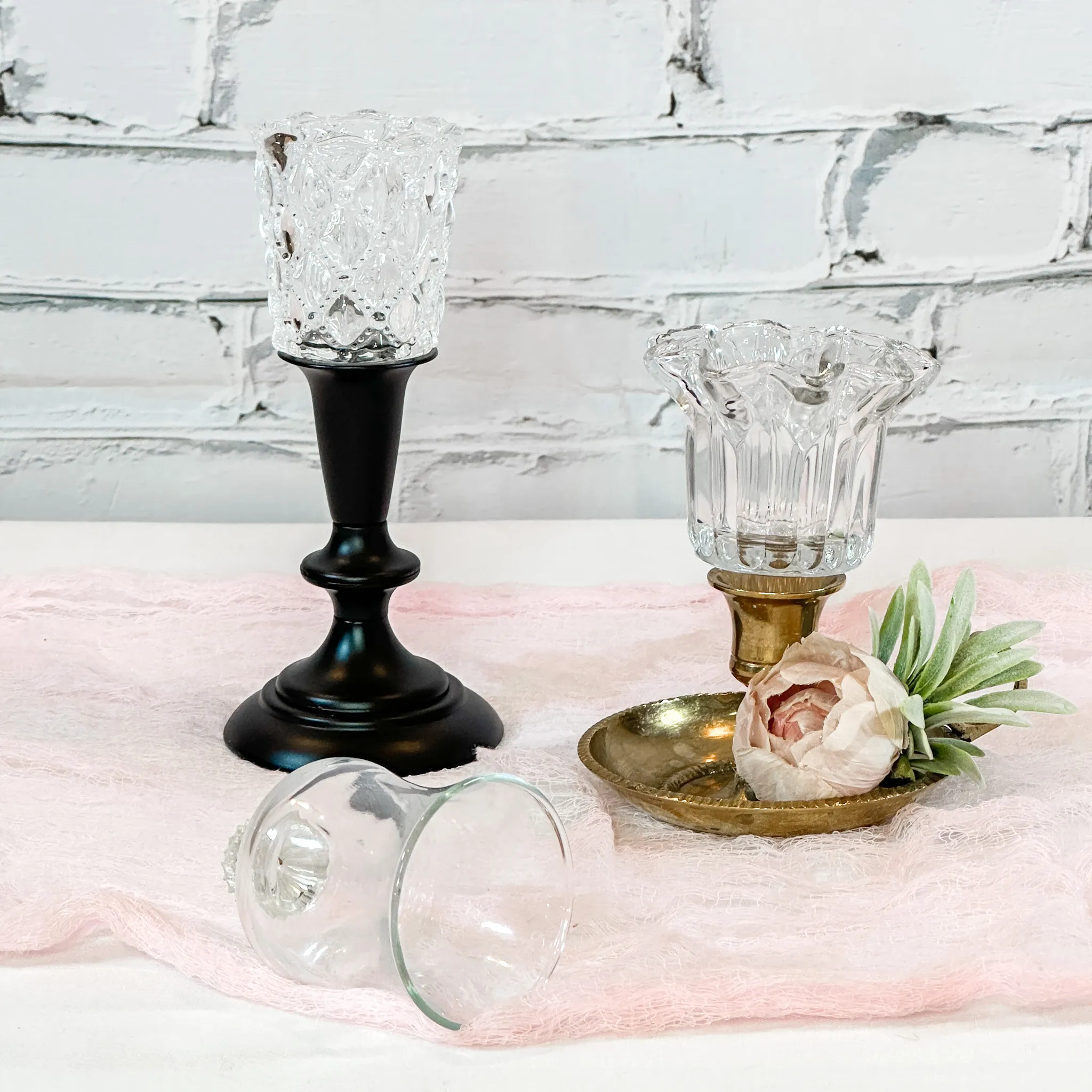 Peg Votive - Pattern Glass Assorted