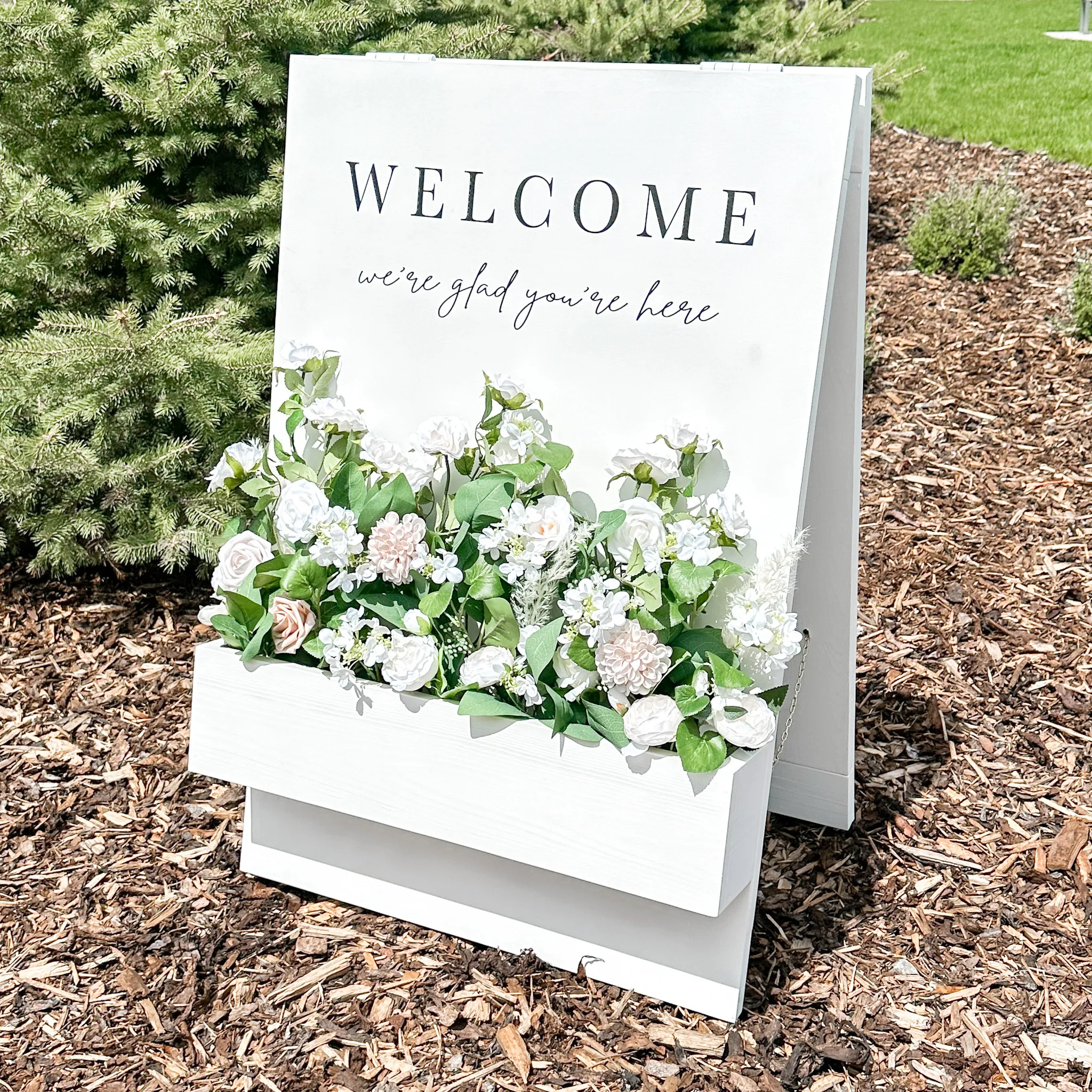 Flower Box Welcome Sign - Neutral