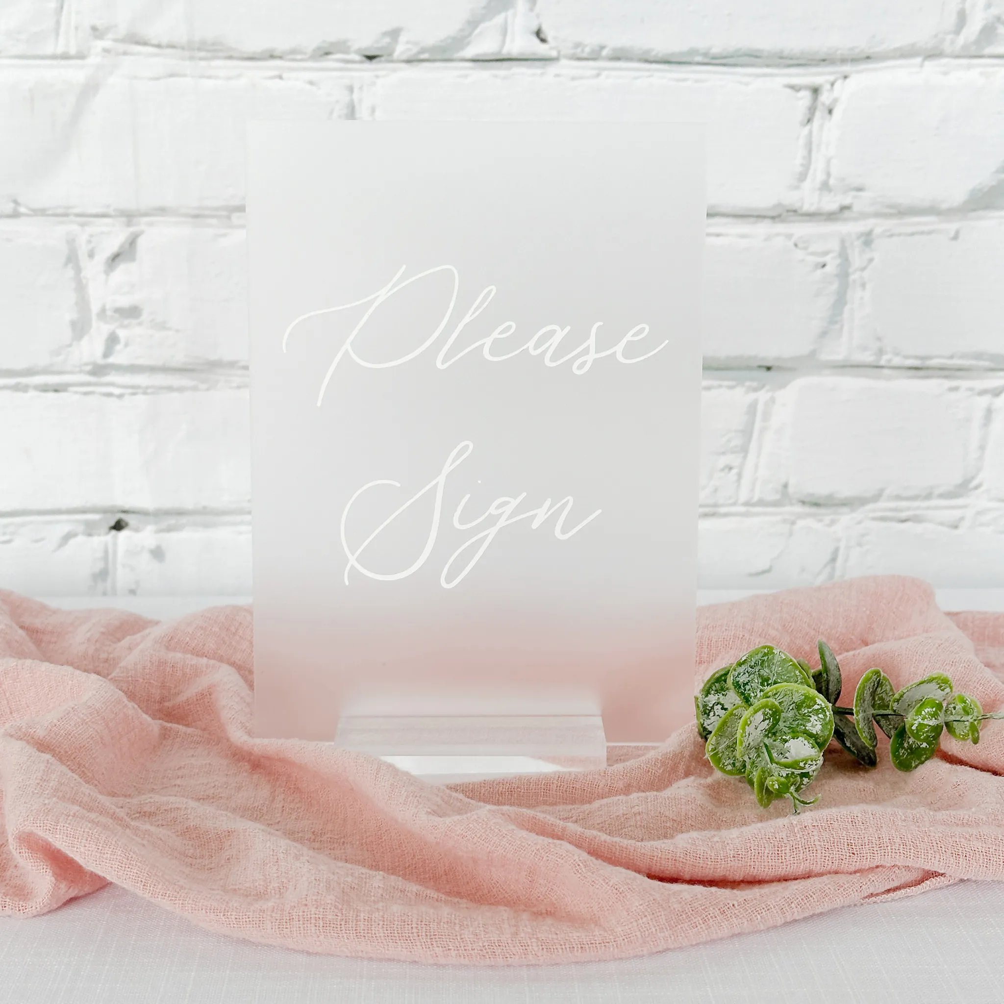 Please Sign Acrylic Sign (Milan) - Frosted/White