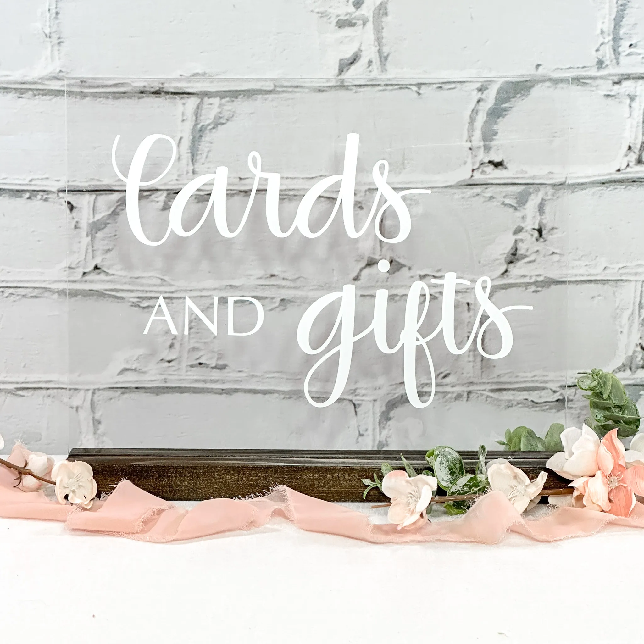 Cards & Gifts Acrylic Sign (Windsor) - Clear/White