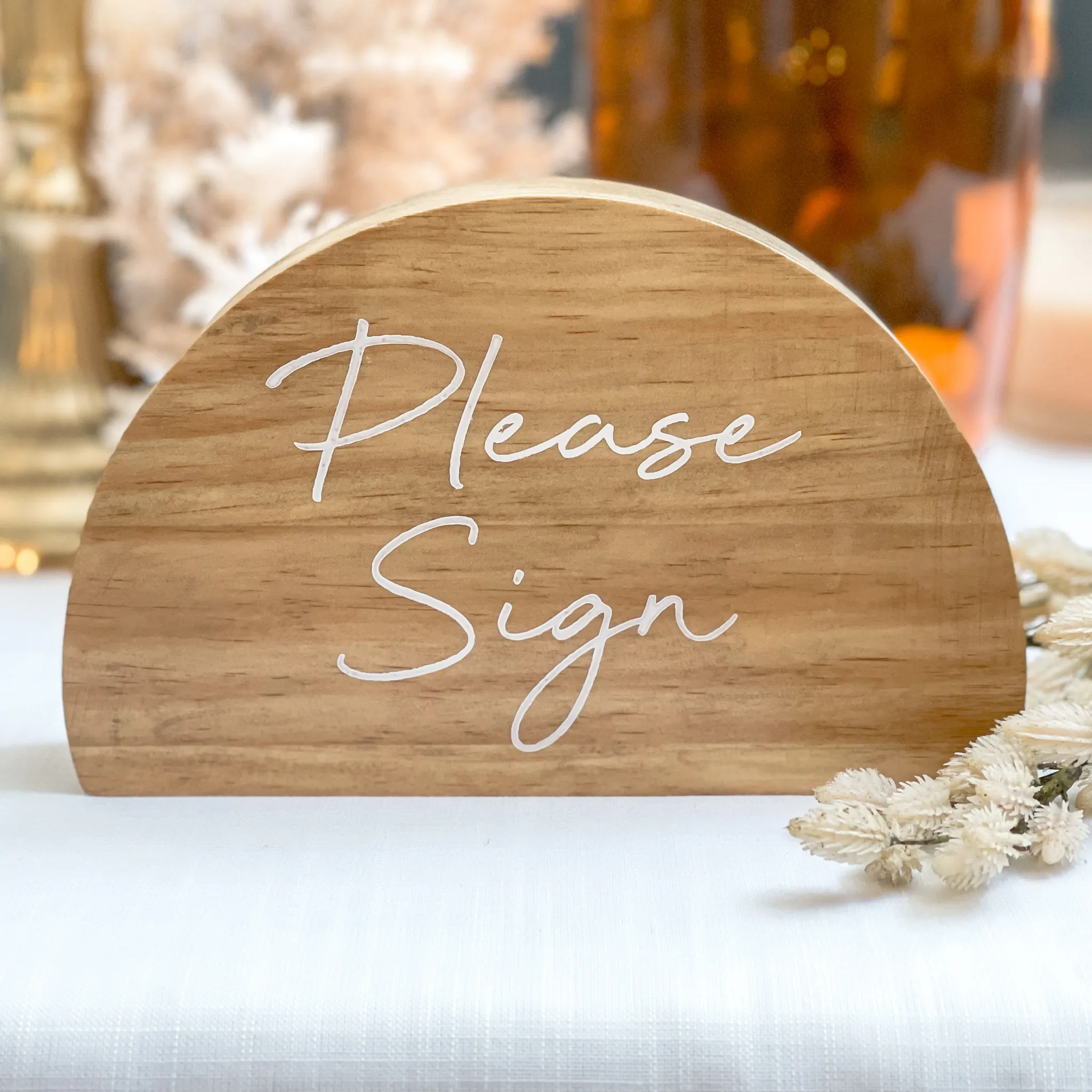 Please Sign Wood Arch (Napa) - Light