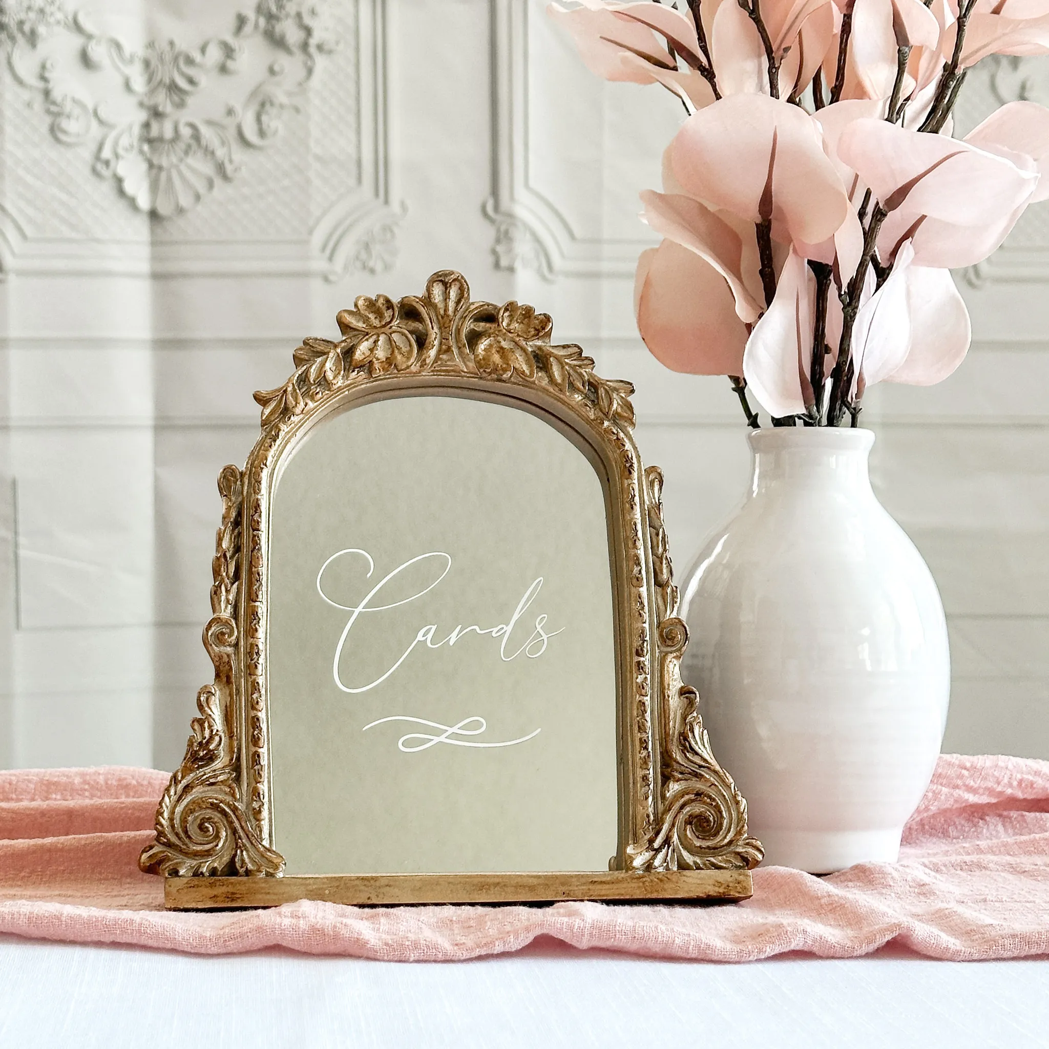 Cards Sign (Venice) - Gold Mirror