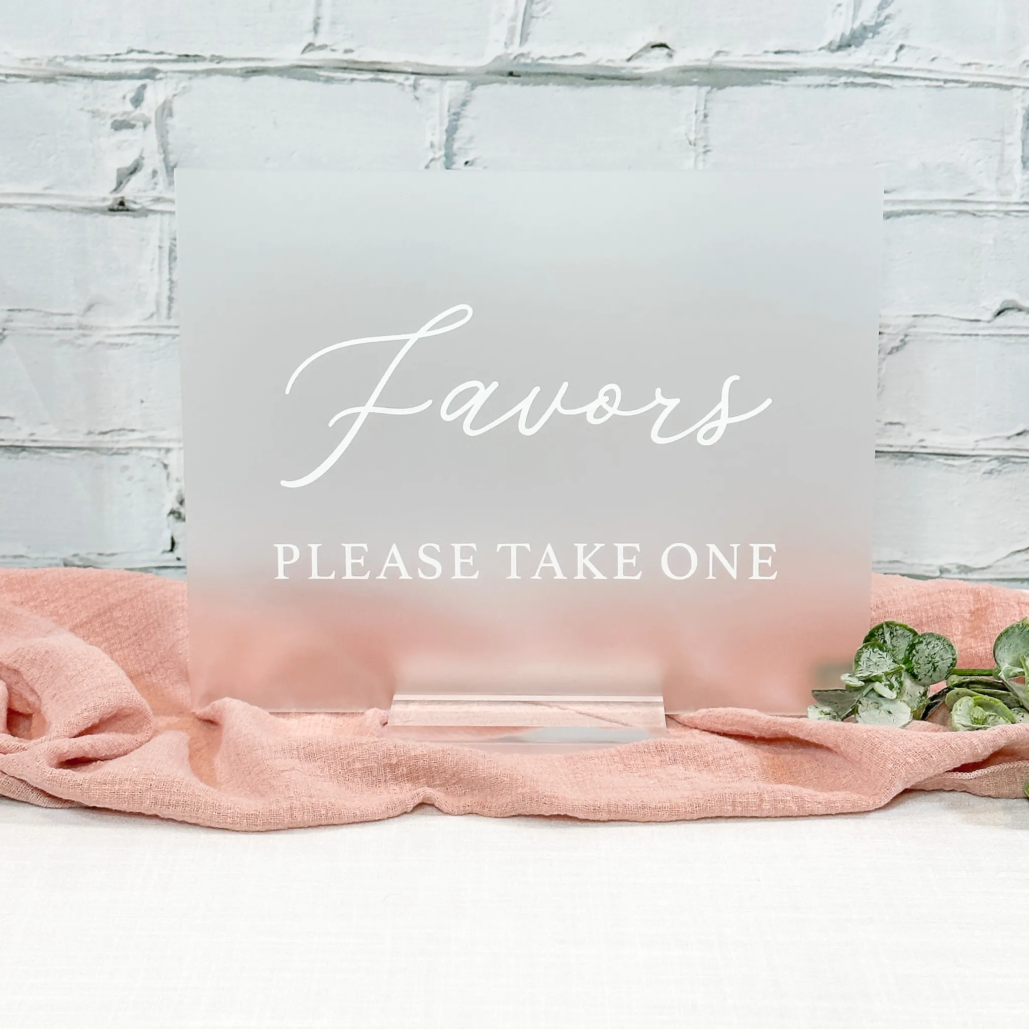 Favors Acrylic Sign (Milan) - Frosted/White
